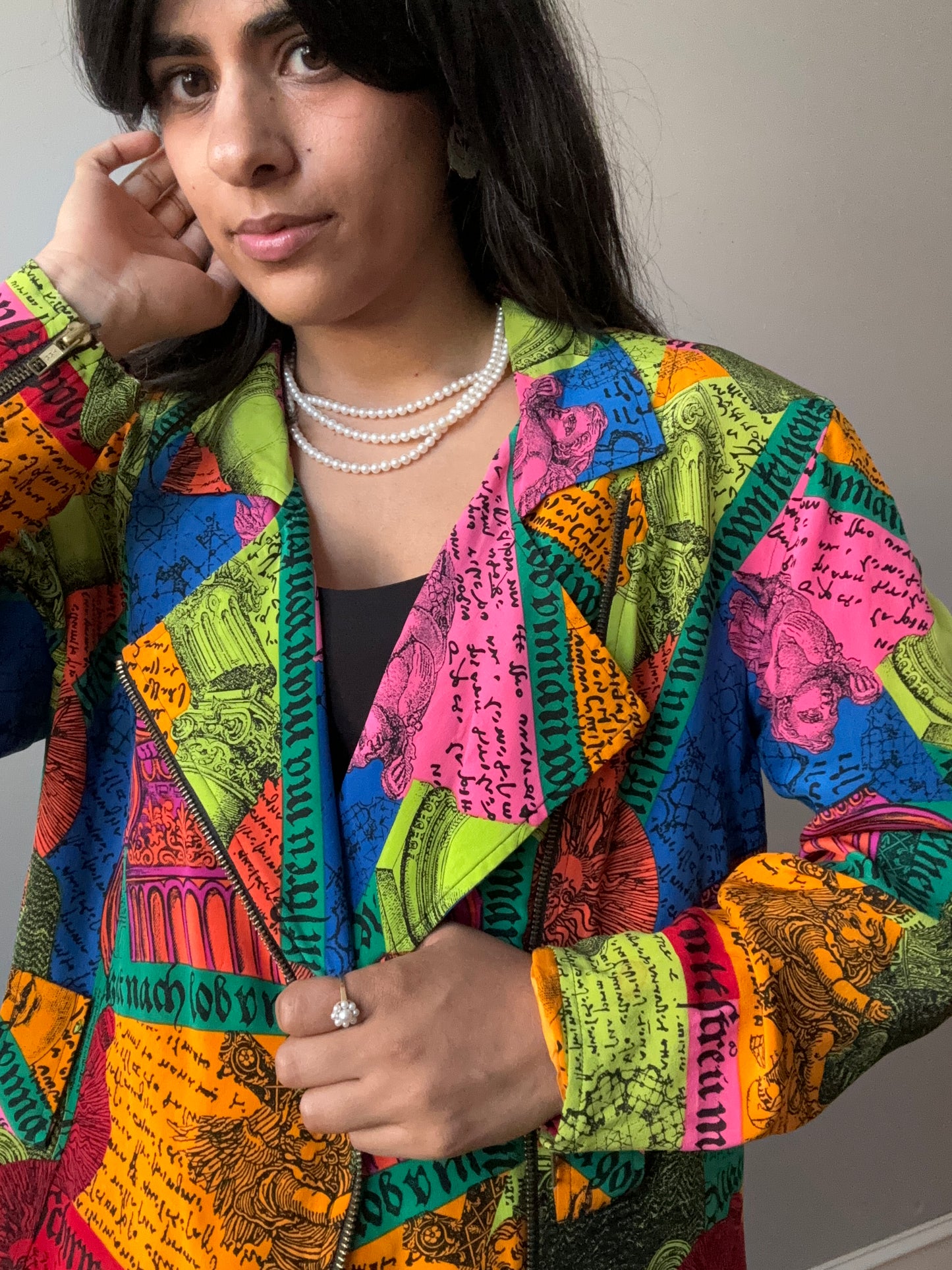 Colorful Silk Rainbow Bomber (M)