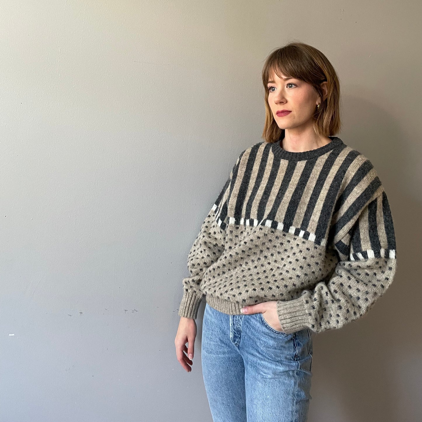 Vintage Double Patterned Knit (Size M)