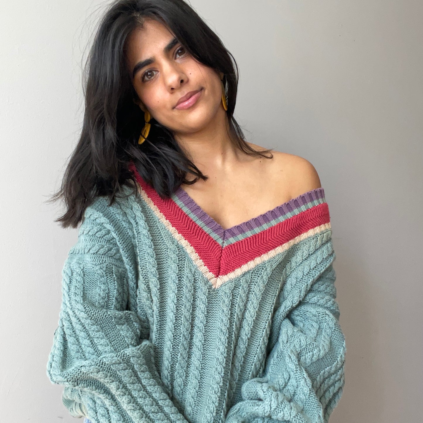 Vintage Mint Tennis Sweater (Size L)