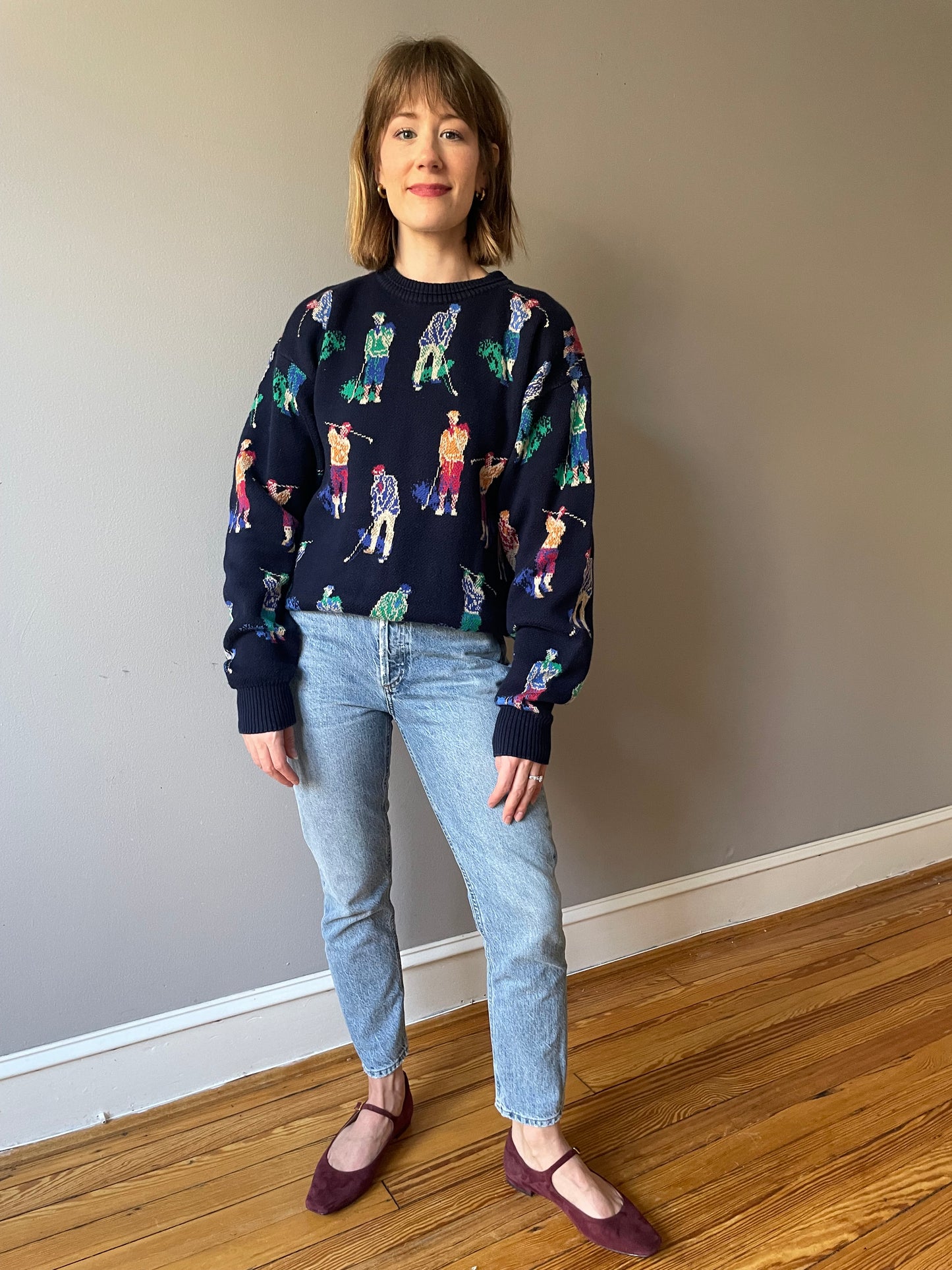 Vintage Pop-Art Golfer Knit (Size M/L)