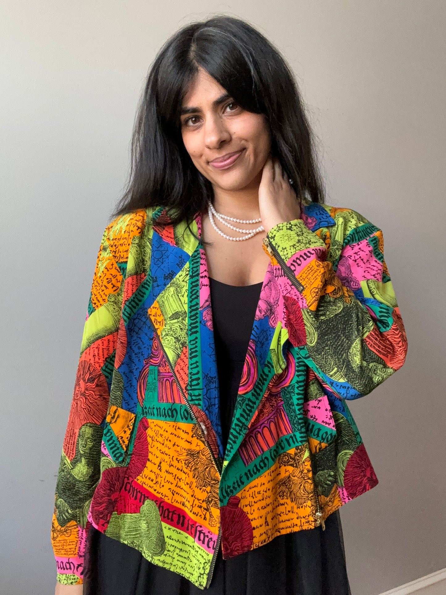 Colorful Silk Rainbow Bomber (M)