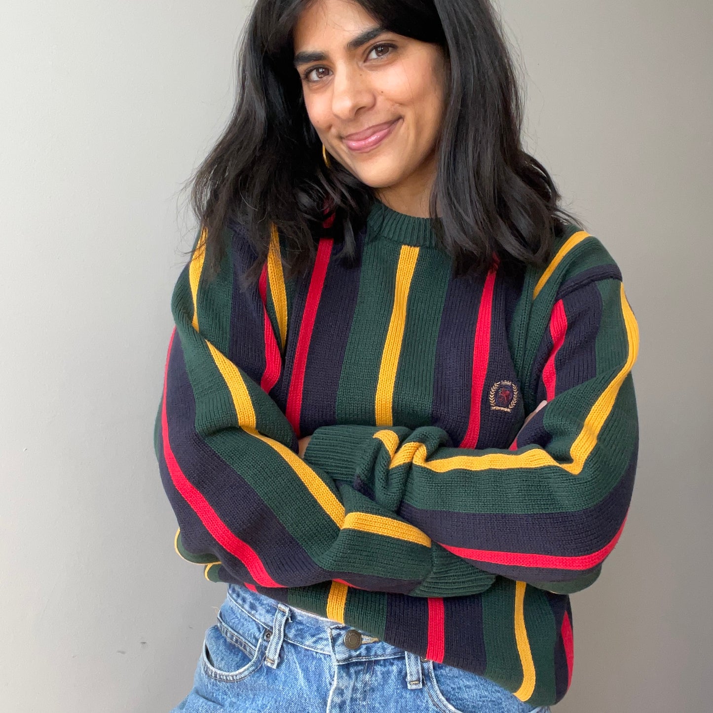 Vintage Striped Tommy Hilfiger Sweater (Size L)