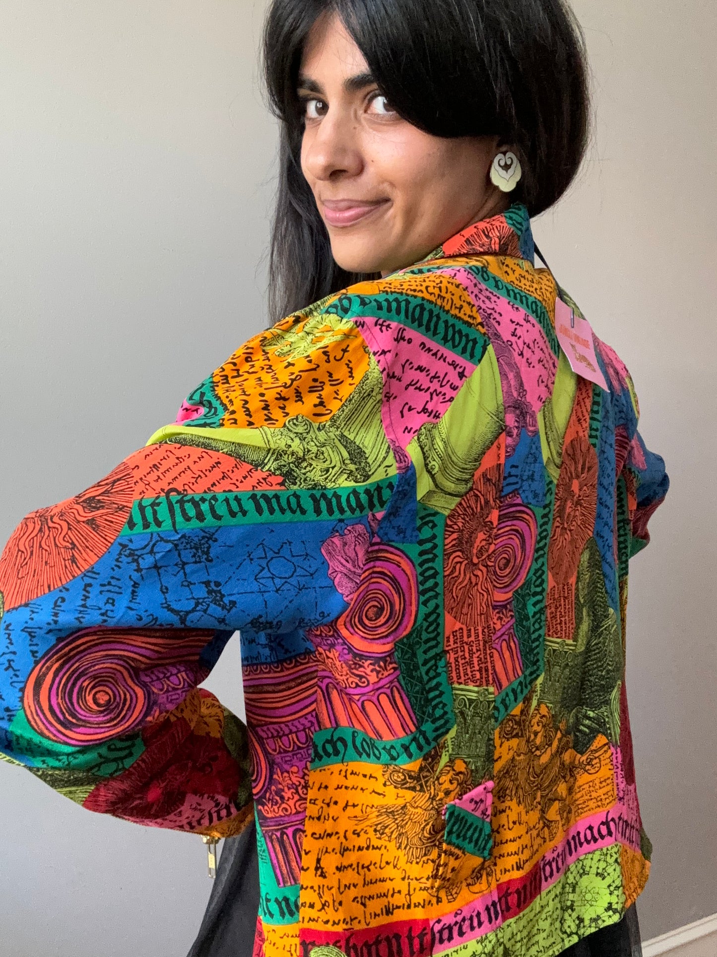 Colorful Silk Rainbow Bomber (M)