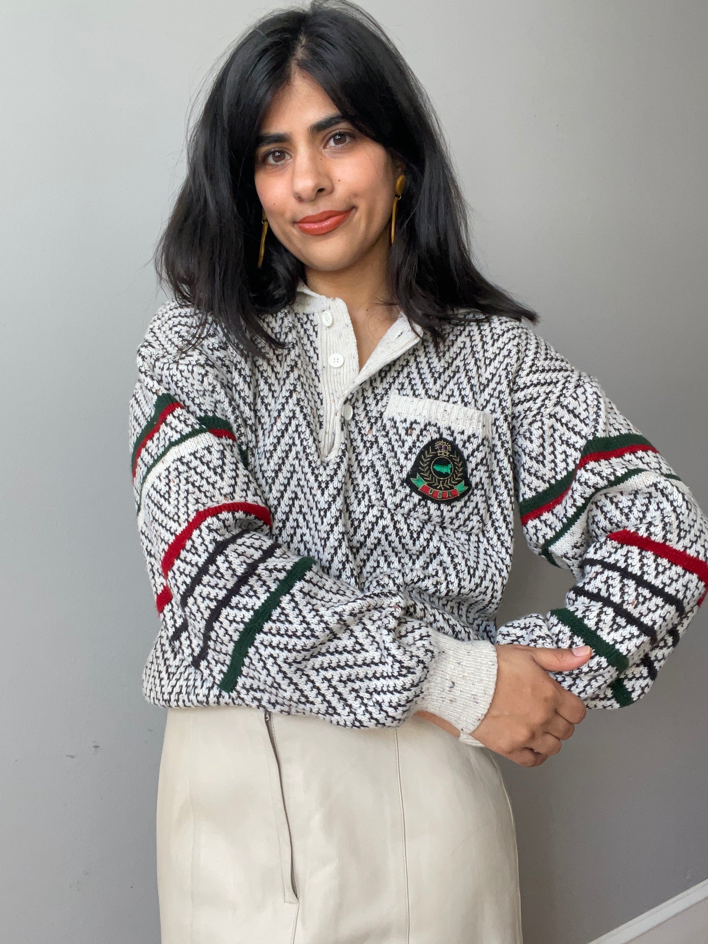 Vintage Rugby Style Knit by Expressions (Size M)