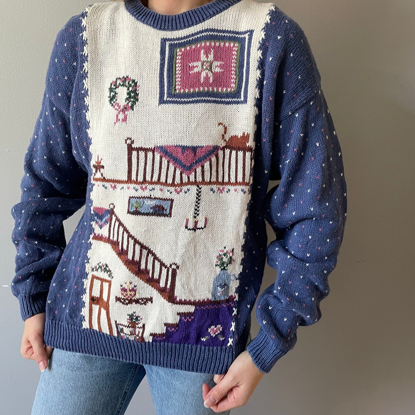 Vintage Cozy Home Scene Knit by Woolrich (Size XS/S)