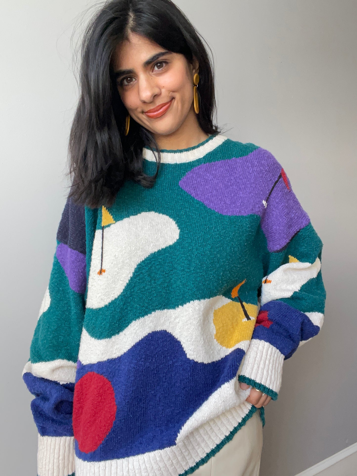 Vintage Pop Art Golf Course Knit (Size XL)