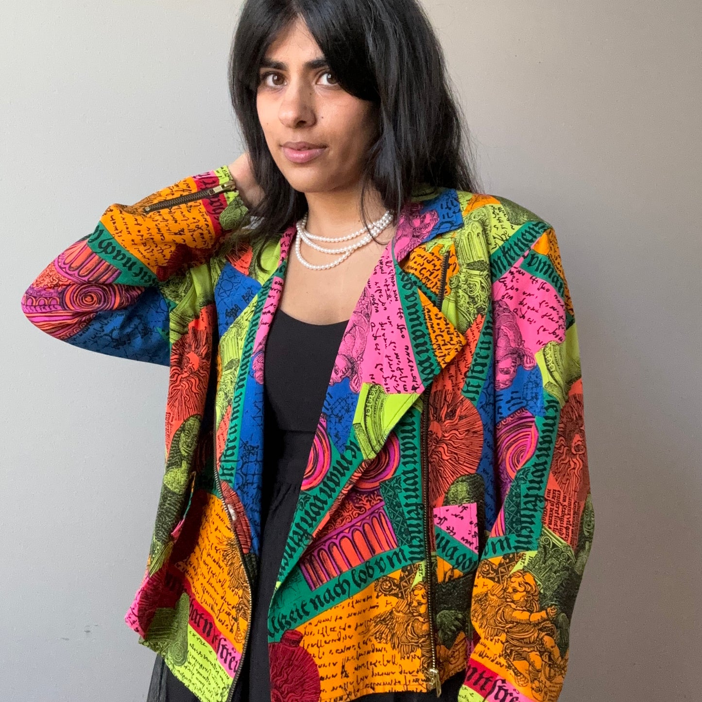 Colorful Silk Rainbow Bomber (M)