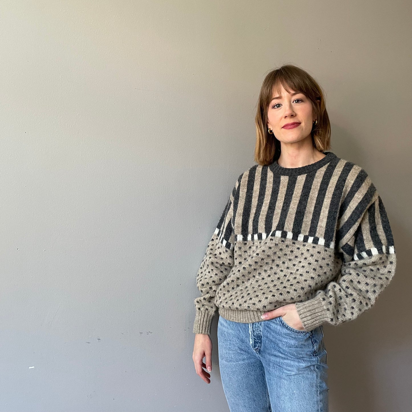 Vintage Double Patterned Knit (Size M)