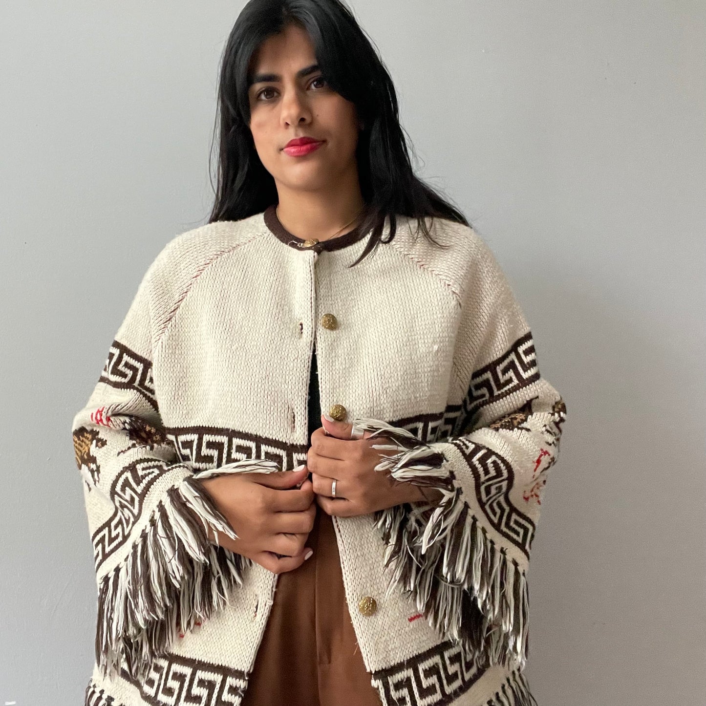 Vintage 1970s Astrological Poncho (Size M/L)