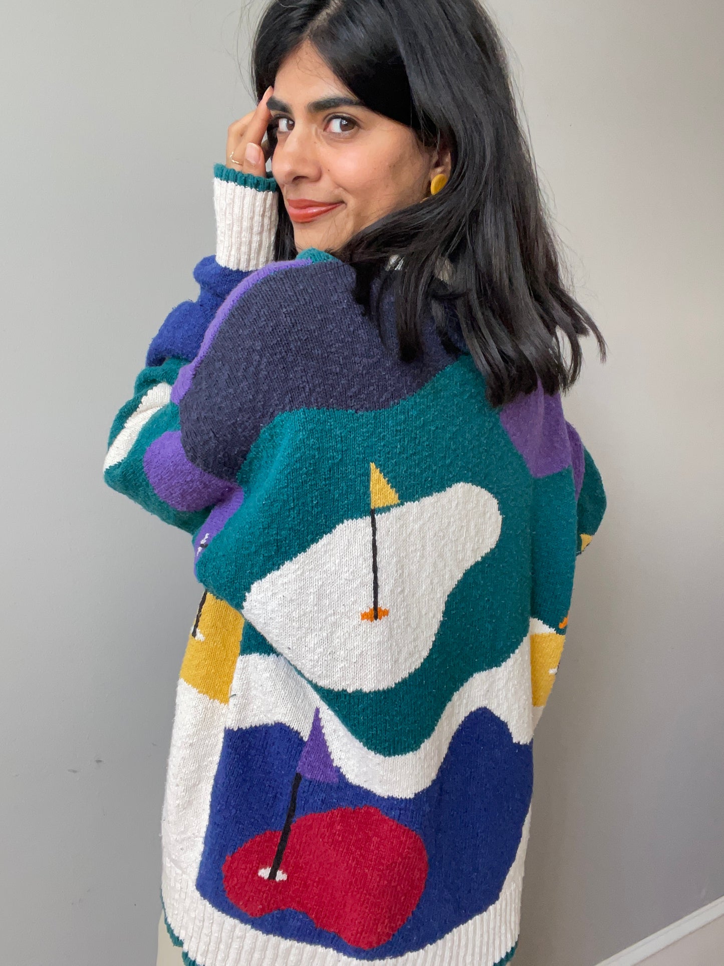 Vintage Pop Art Golf Course Knit (Size XL)