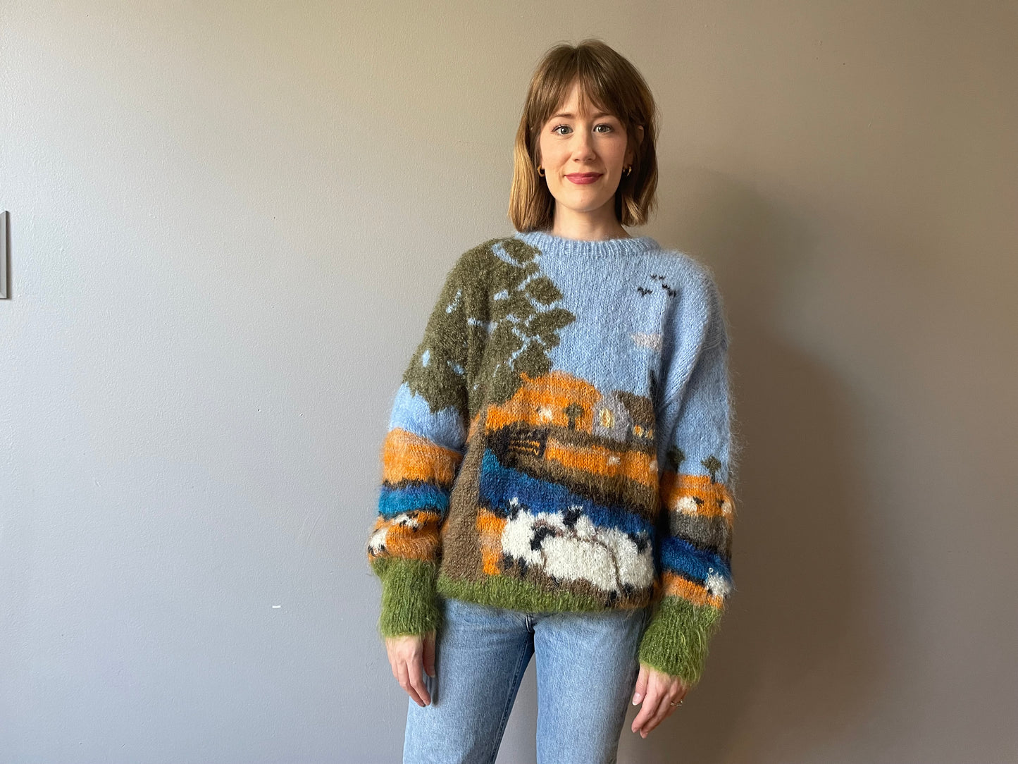 Vintage Pastoral Mohair Blend Knit by Selina Knitwear (Size M/L)
