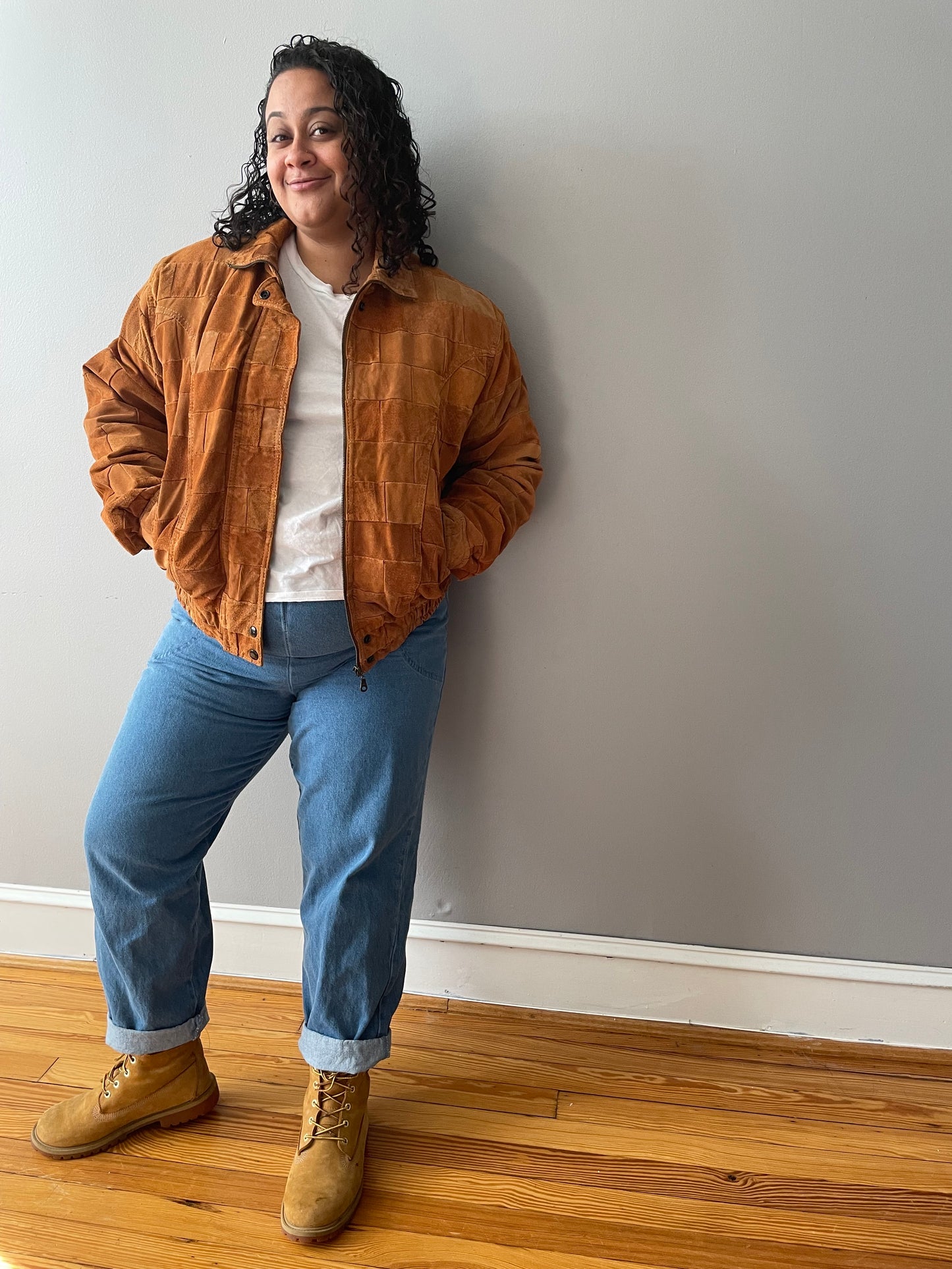 Vintage Patchwork Suede Jacket