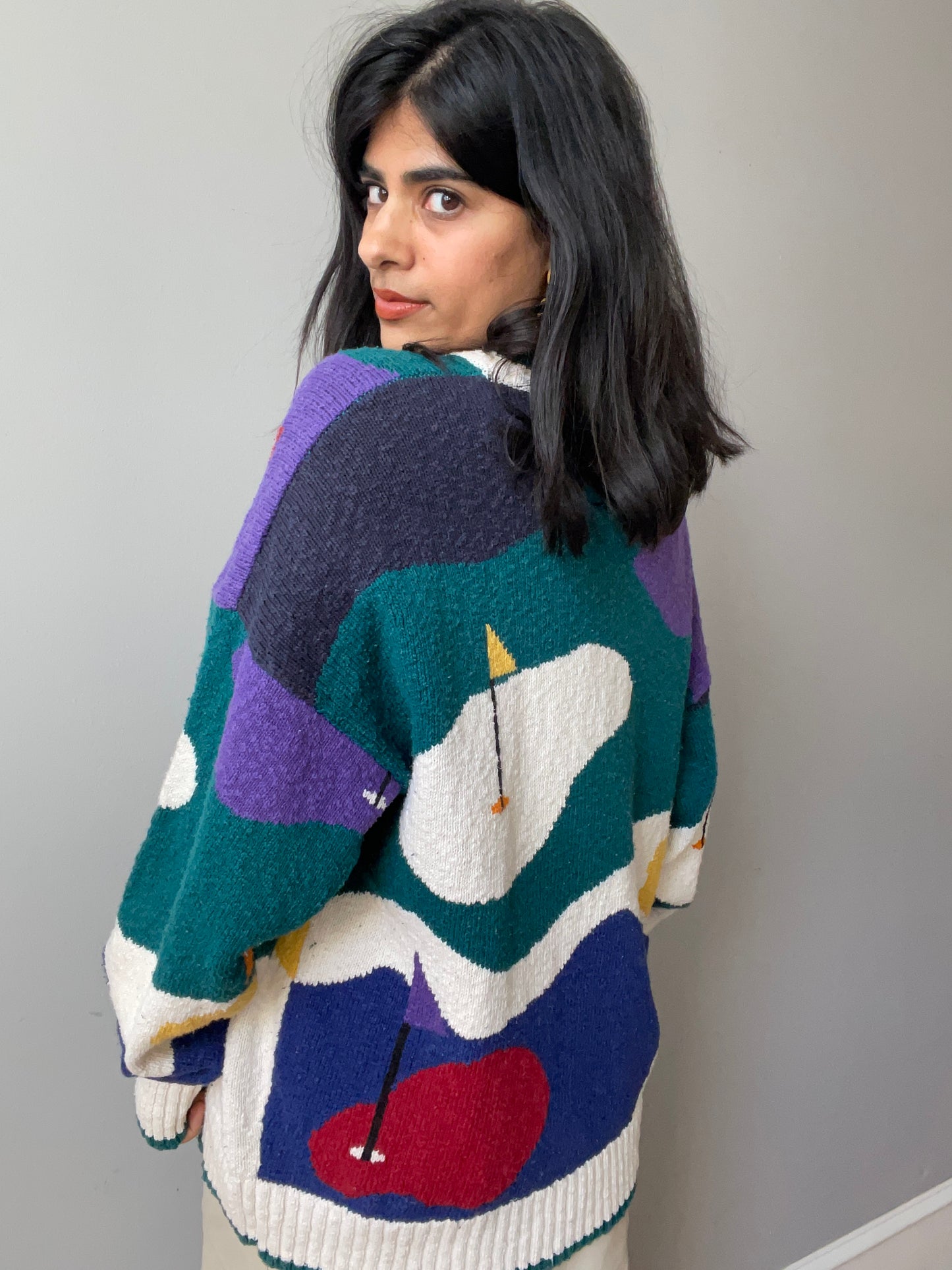 Vintage Pop Art Golf Course Knit (Size XL)