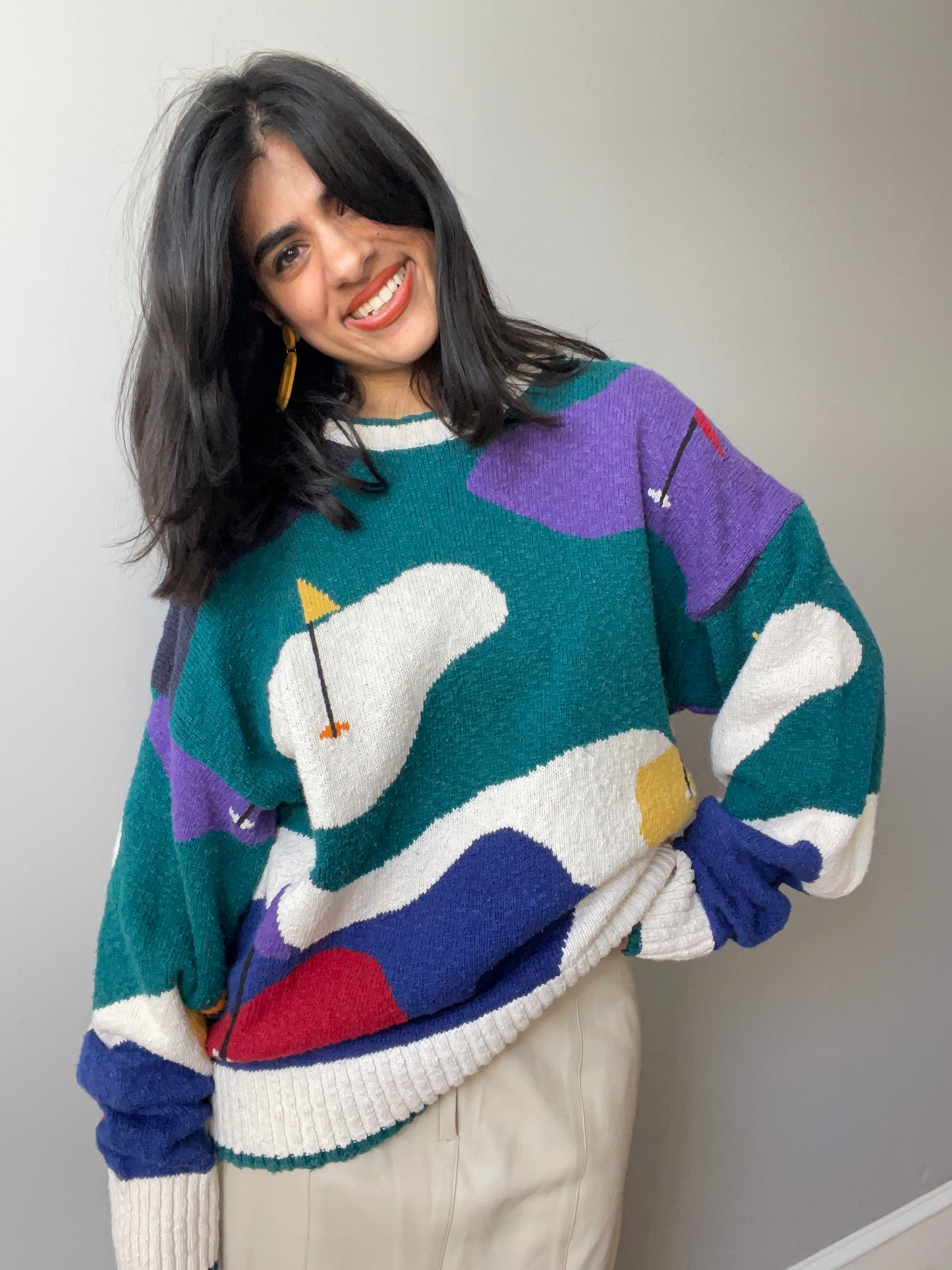 Vintage Pop Art Golf Course Knit (Size XL)