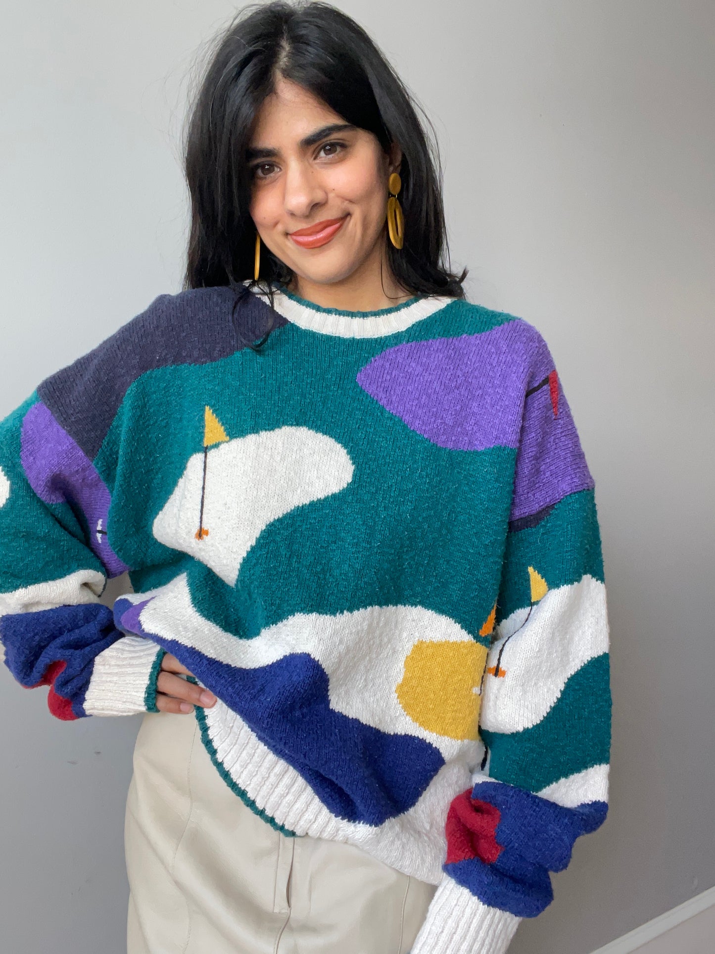 Vintage Pop Art Golf Course Knit (Size XL)