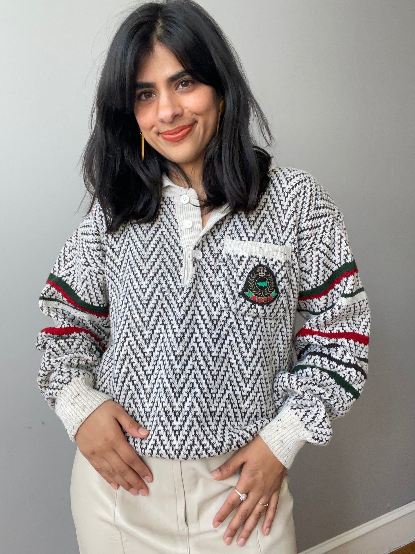 Vintage Rugby Style Knit by Expressions (Size M)