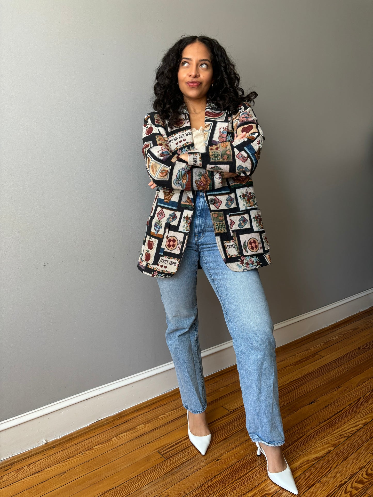 Cottage Core Patchwork Blazer (M)