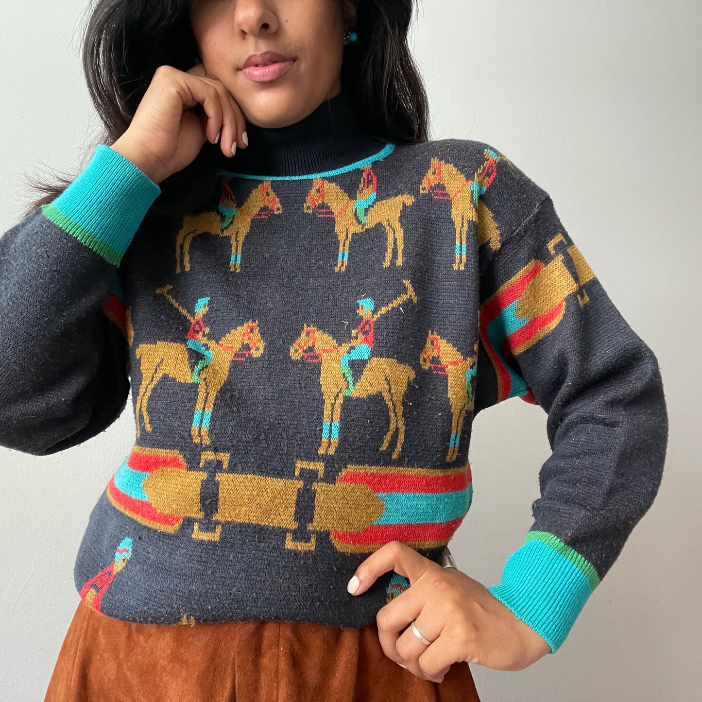 Vintage Equestrian Sweater by Mondi (Size S/M)