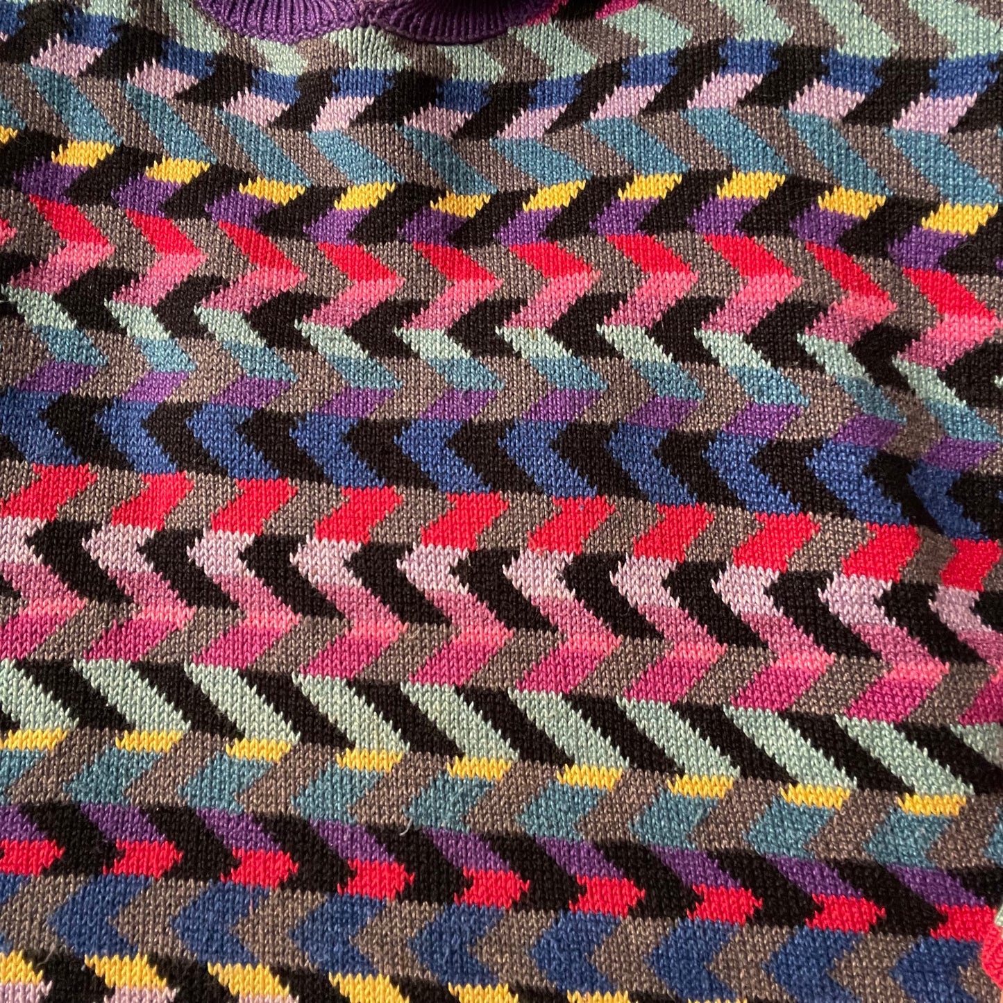 Vintage Multicolor Knit Sweater by Christine Foley (Size L)