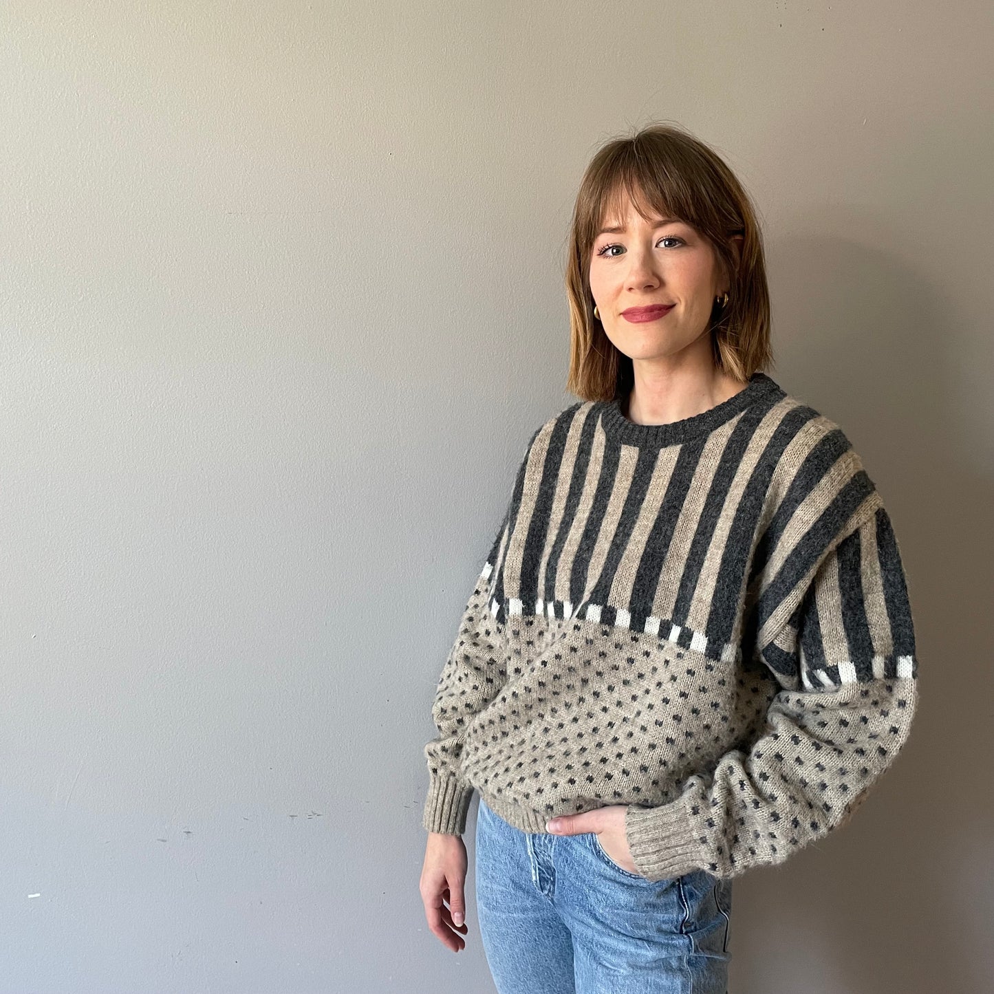 Vintage Double Patterned Knit (Size M)