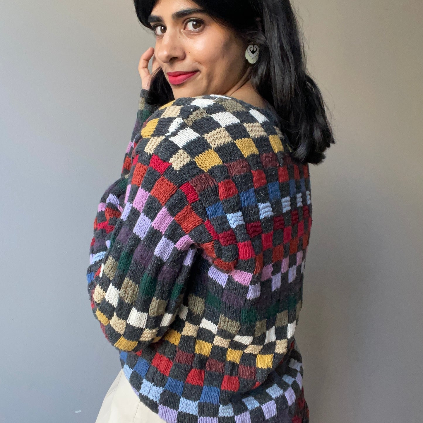 Vintage Talbots Checkered Sweater