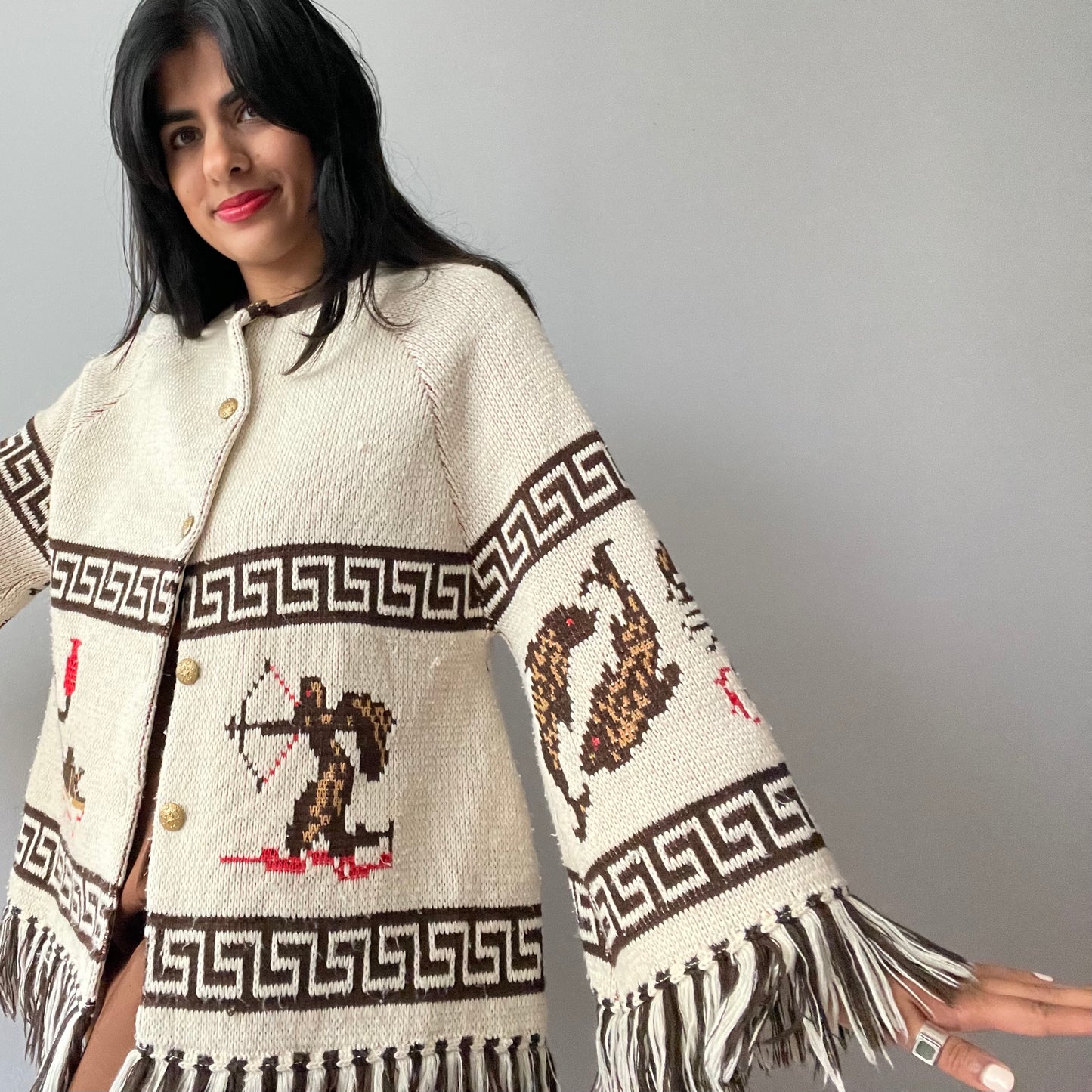 Vintage 1970s Astrological Poncho (Size M/L)