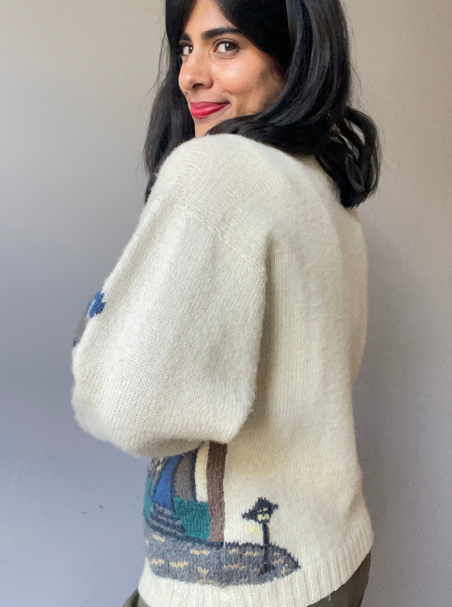 Vintage Cityscape Handmade Knit (Size XS/S)