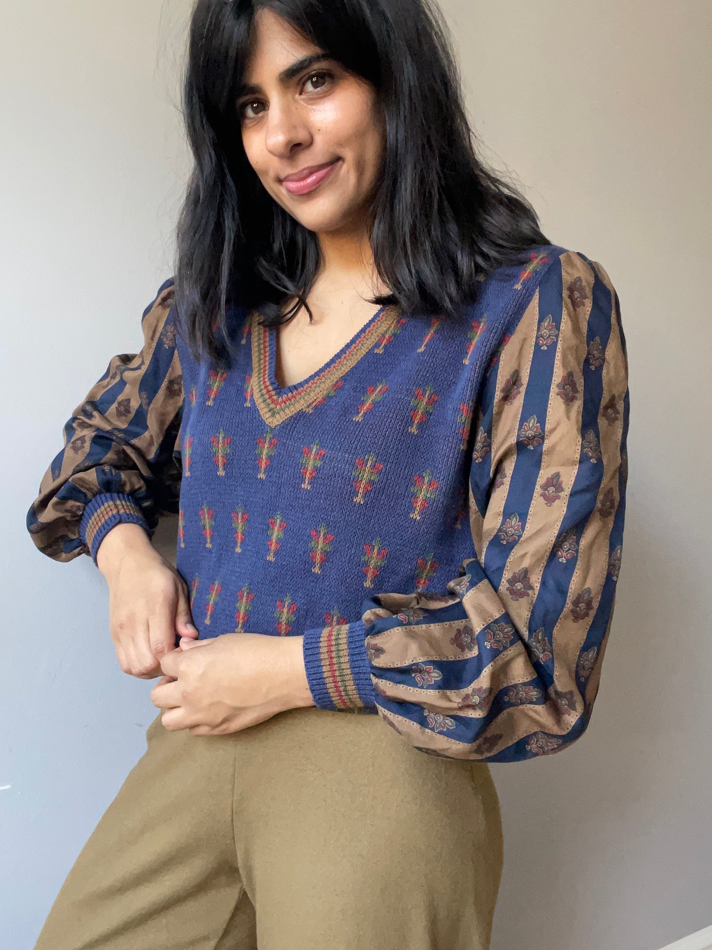 Navy Cottage Inspired Vest w/Sleeves (Size S)