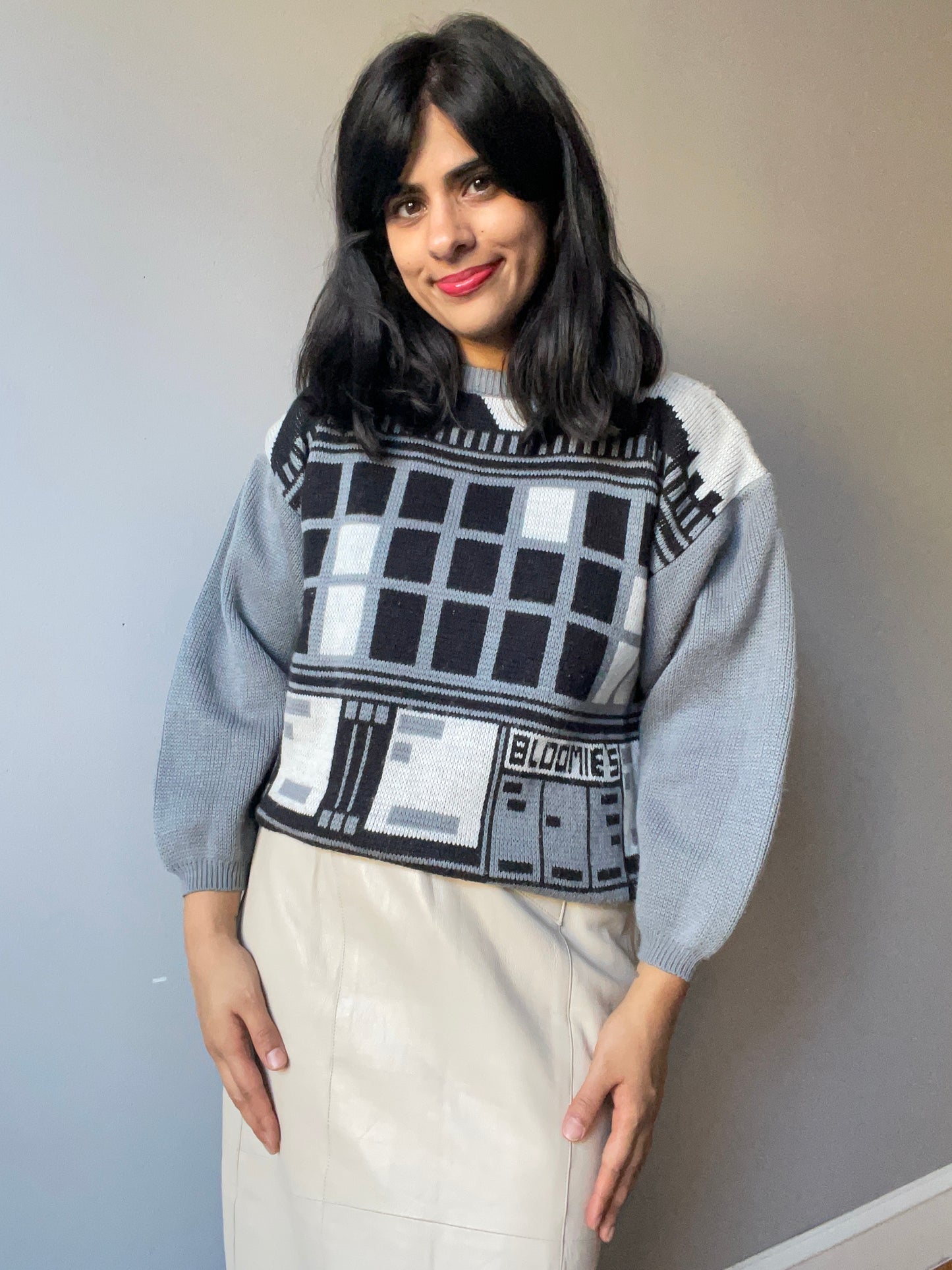Vintage "Bloomies" Cityscape Knit (Size S)