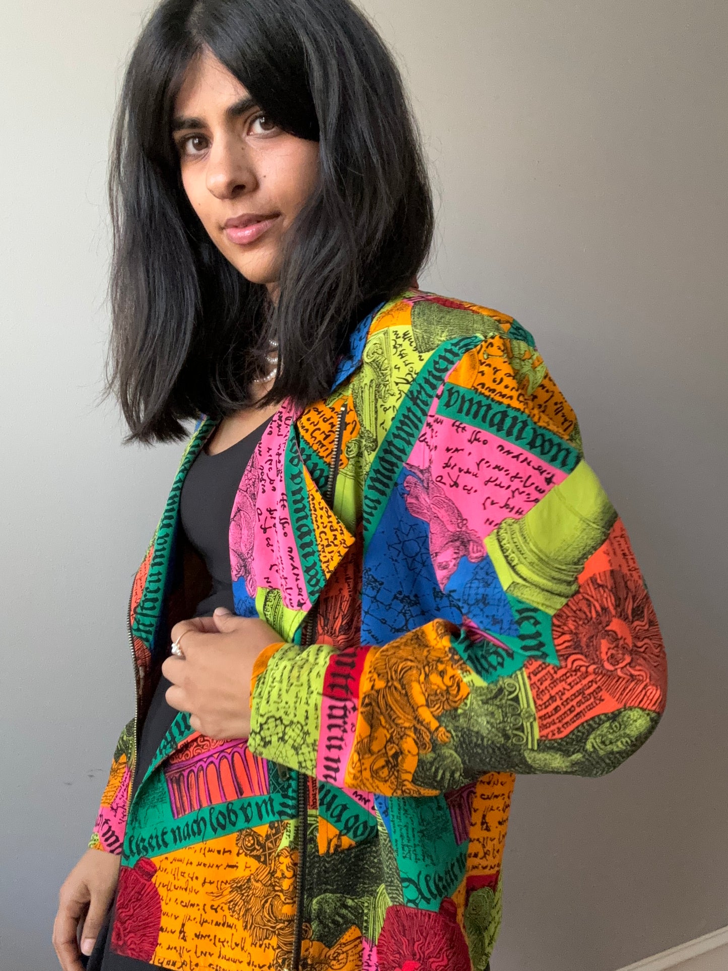Colorful Silk Rainbow Bomber (M)
