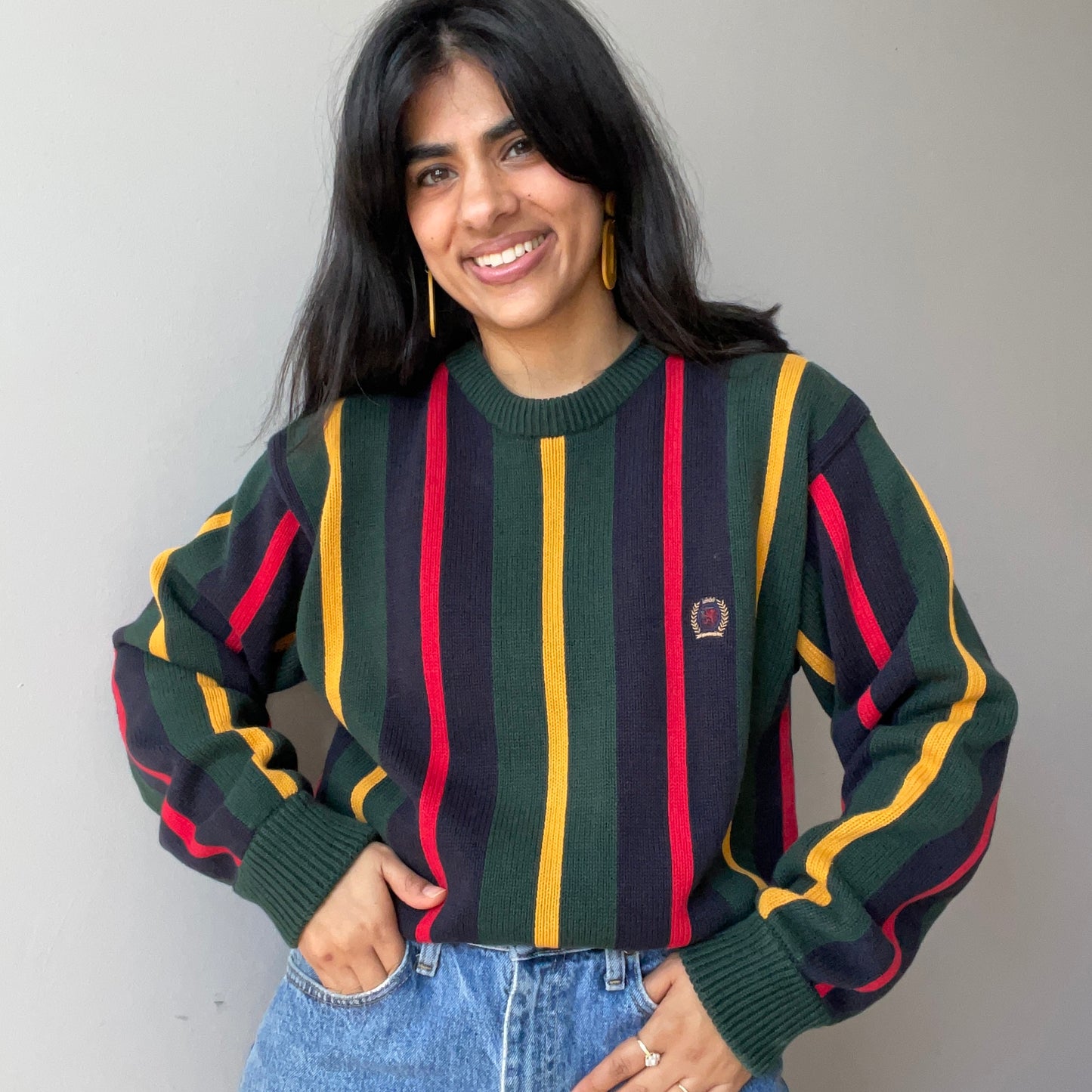 Vintage Striped Tommy Hilfiger Sweater (Size L)