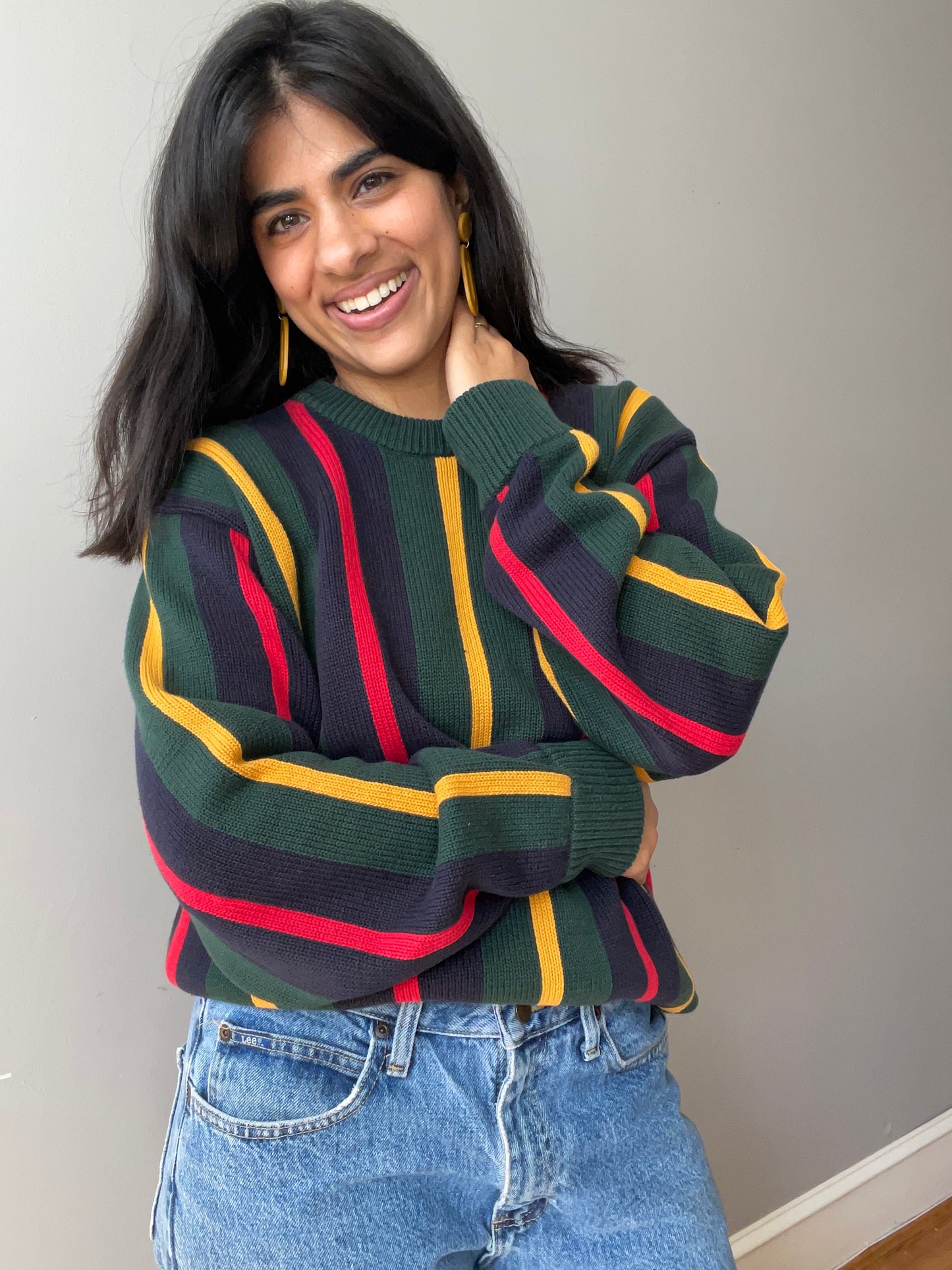 Vintage Striped Tommy Hilfiger Sweater (Size L)