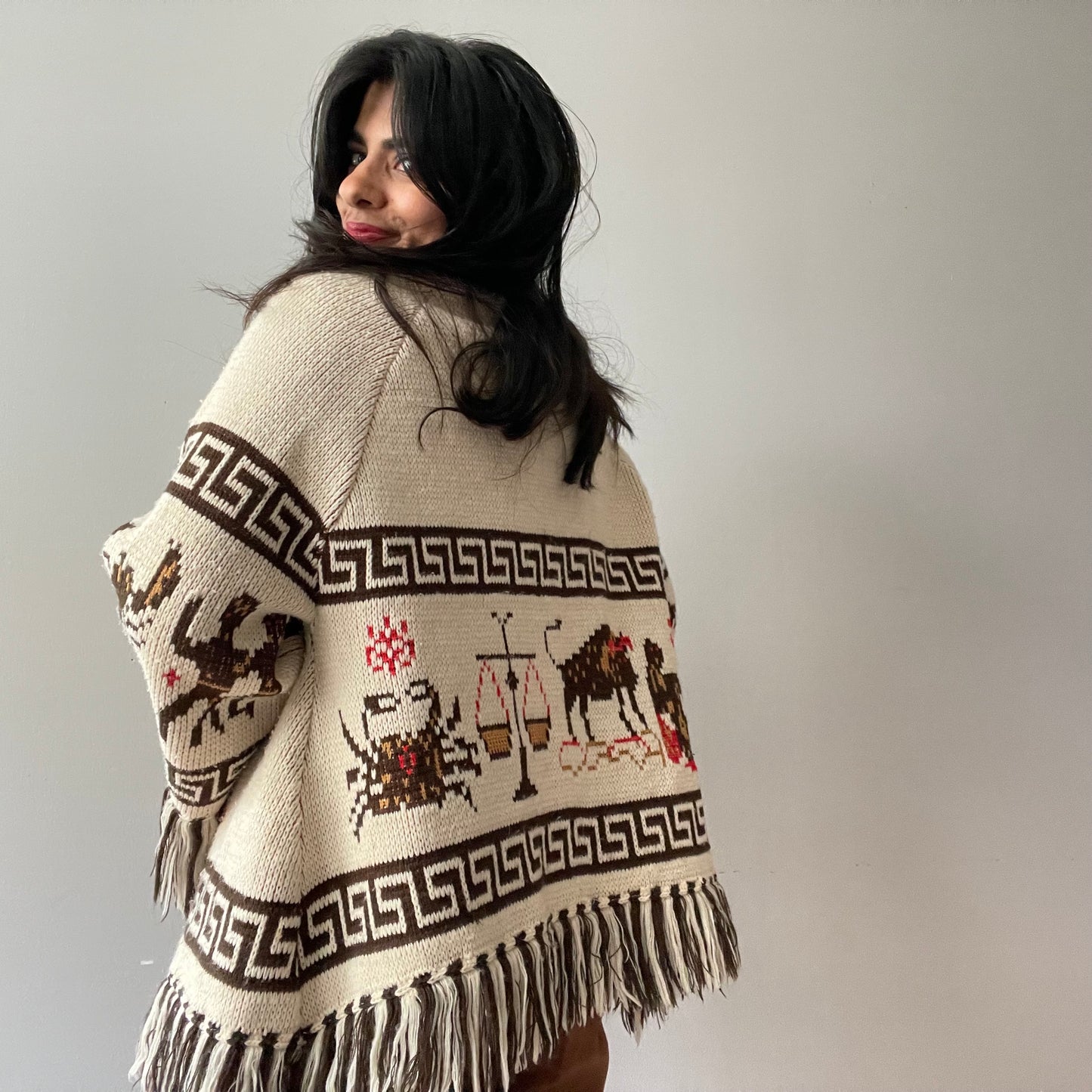Vintage 1970s Astrological Poncho (Size M/L)