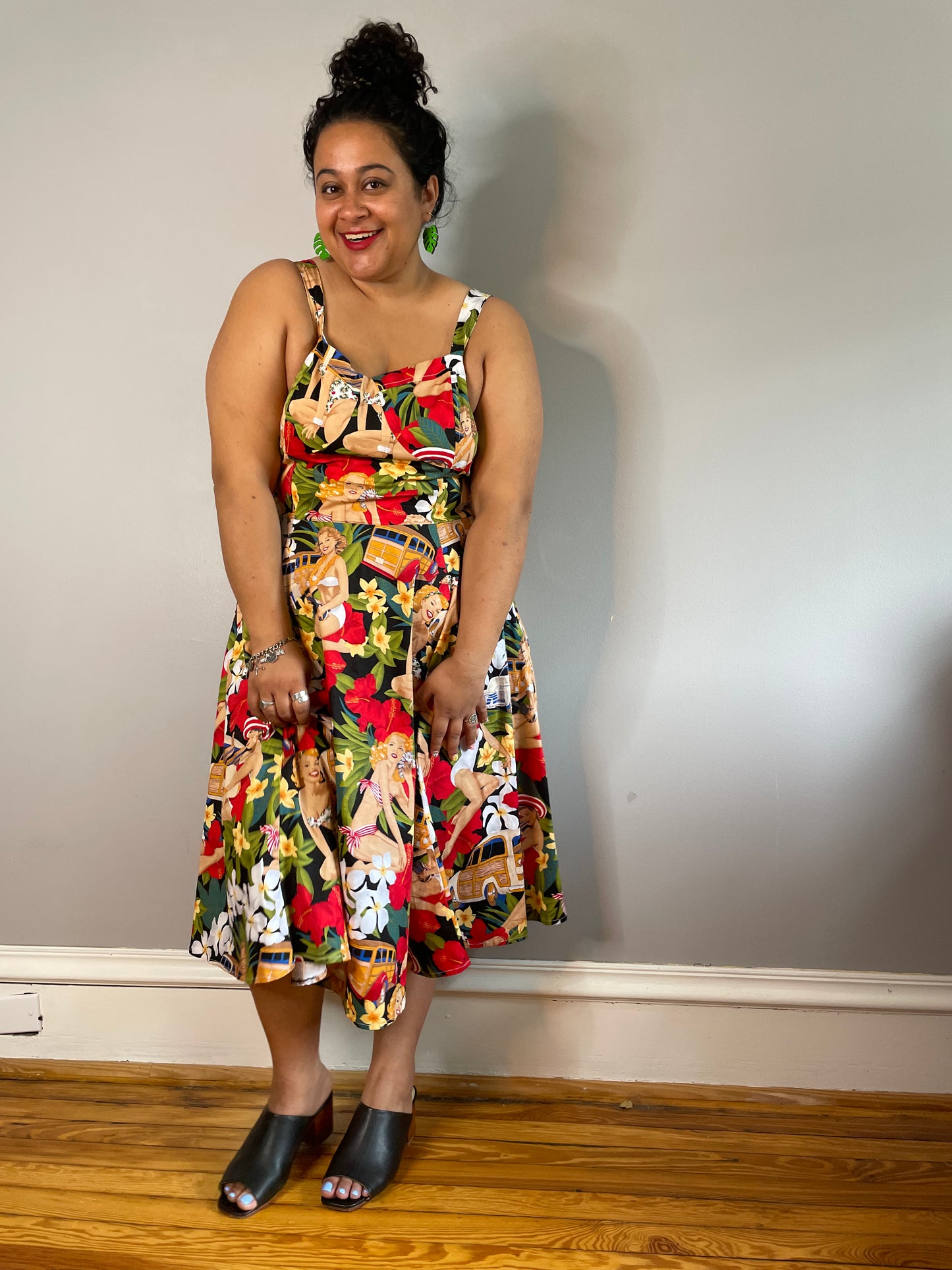 Modern Pinup Print Dress (Size XL/2XL)