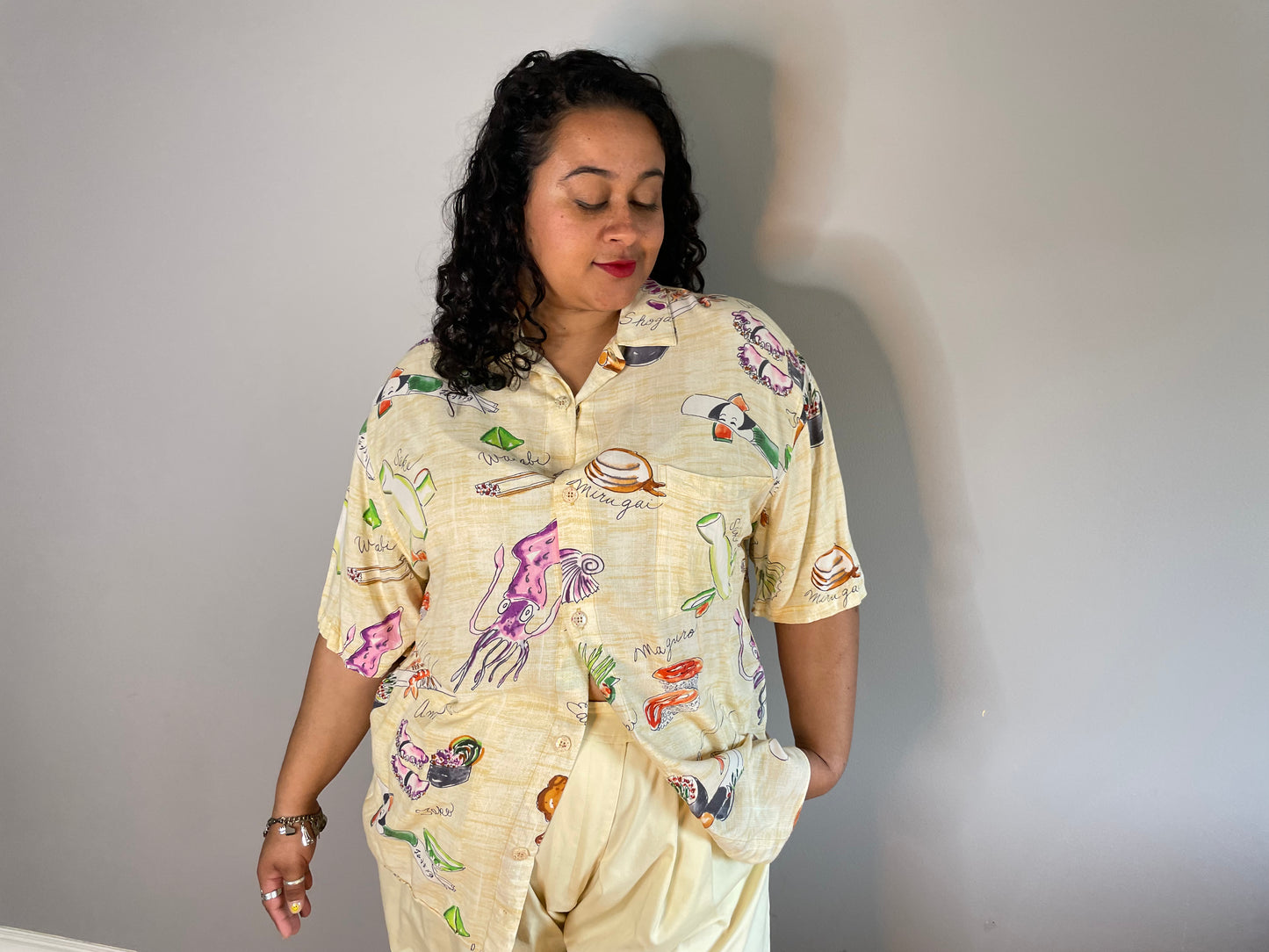 Vintage Rare Sushi Print Shirt (Men's XL/XXL)