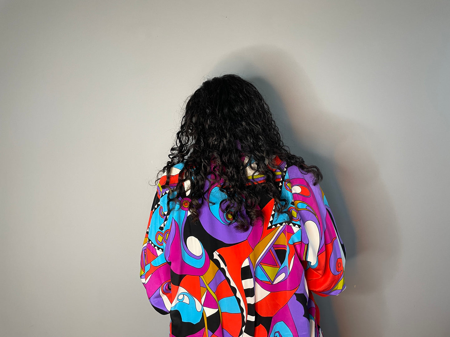 Vintage Silk + Sequin Psychedelic Bomber (Medium)