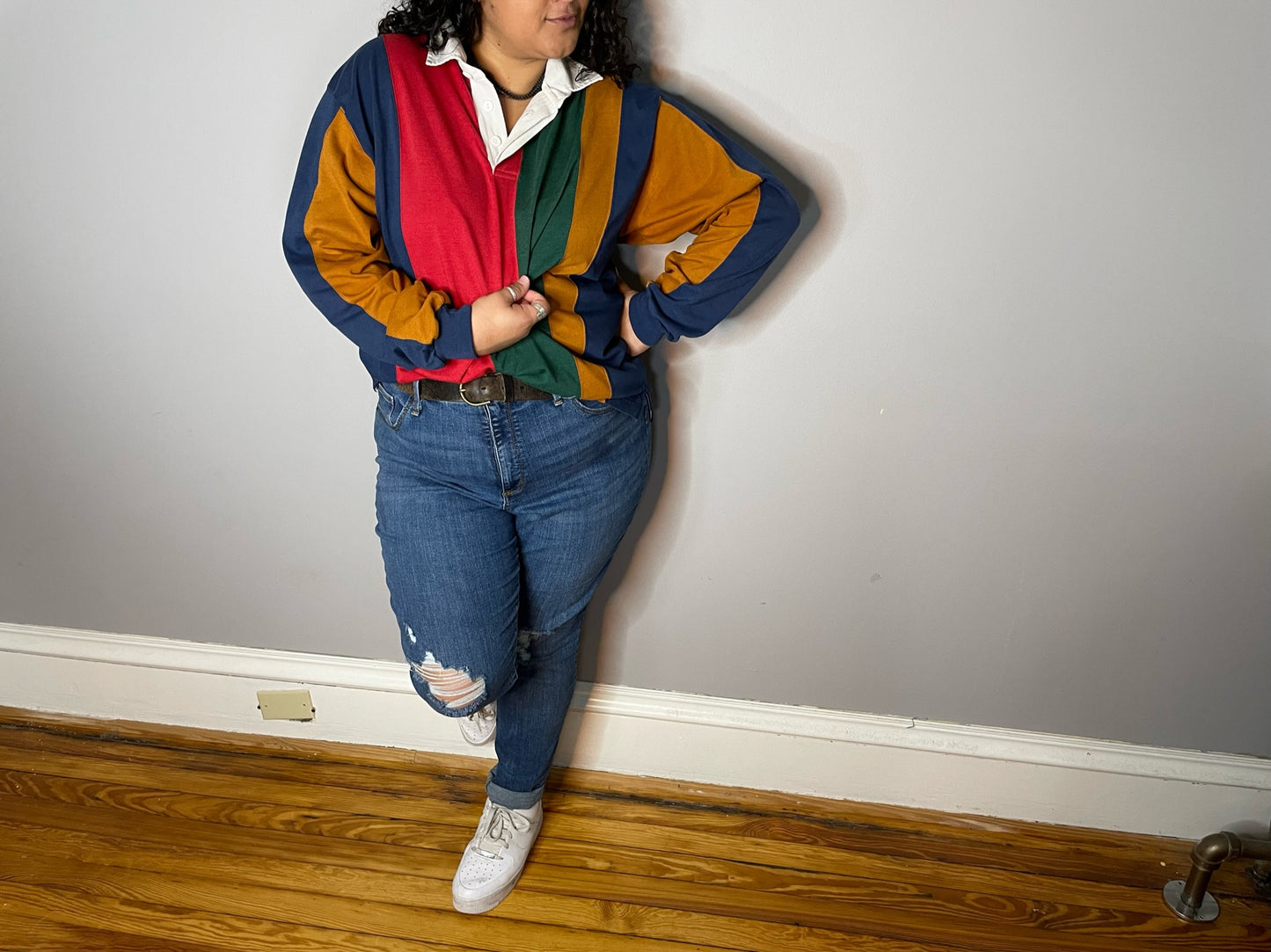 Colorblock Broad Stripe Rugby Shirt - Flawed (Men's L/XL)