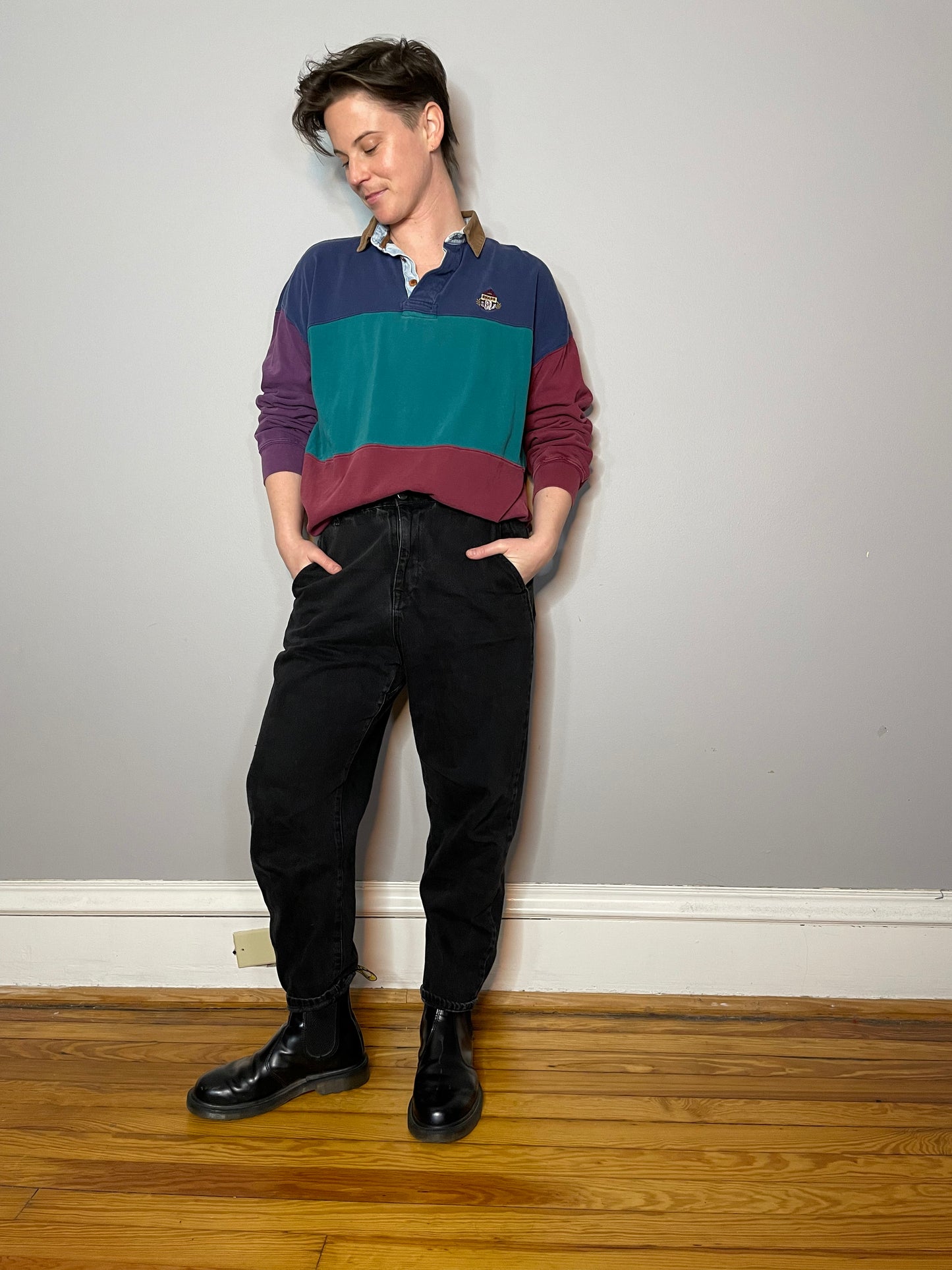Perfectly Faded 90s Rugby Shirt (Men's M)