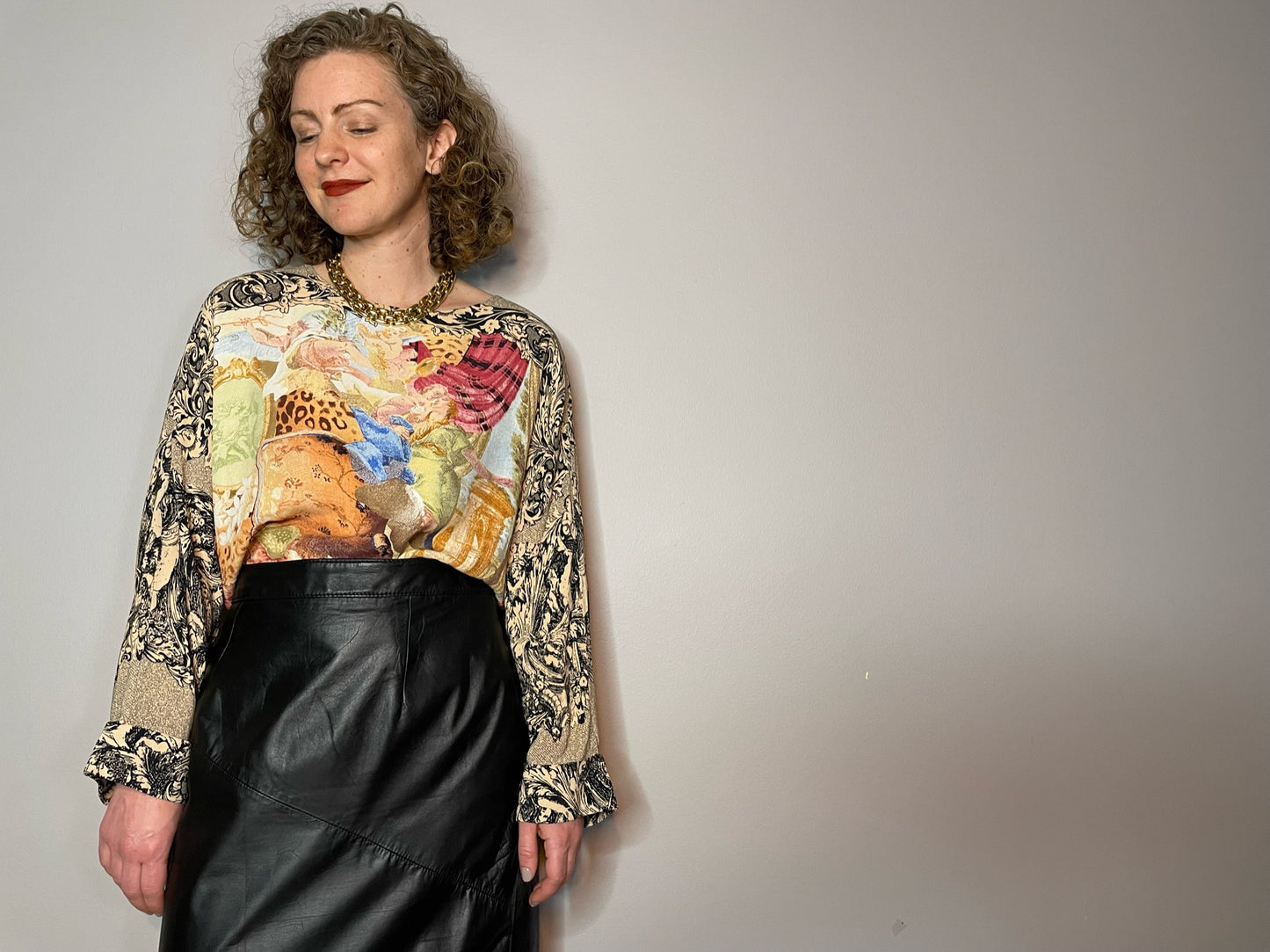 Vintage Renaissance Print Top (Small/Medium)