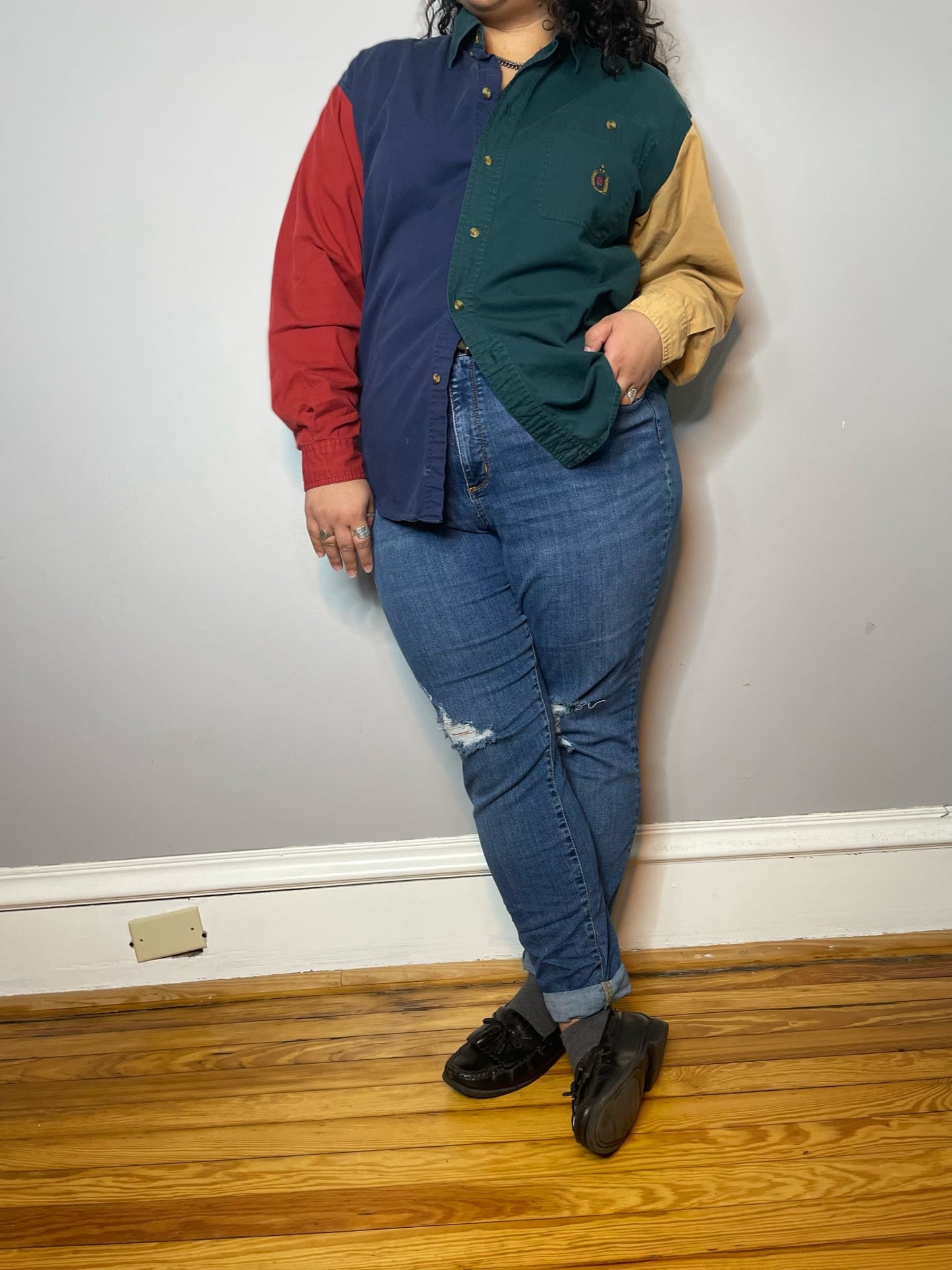 Classic Colorblock Button Down (Men's L)