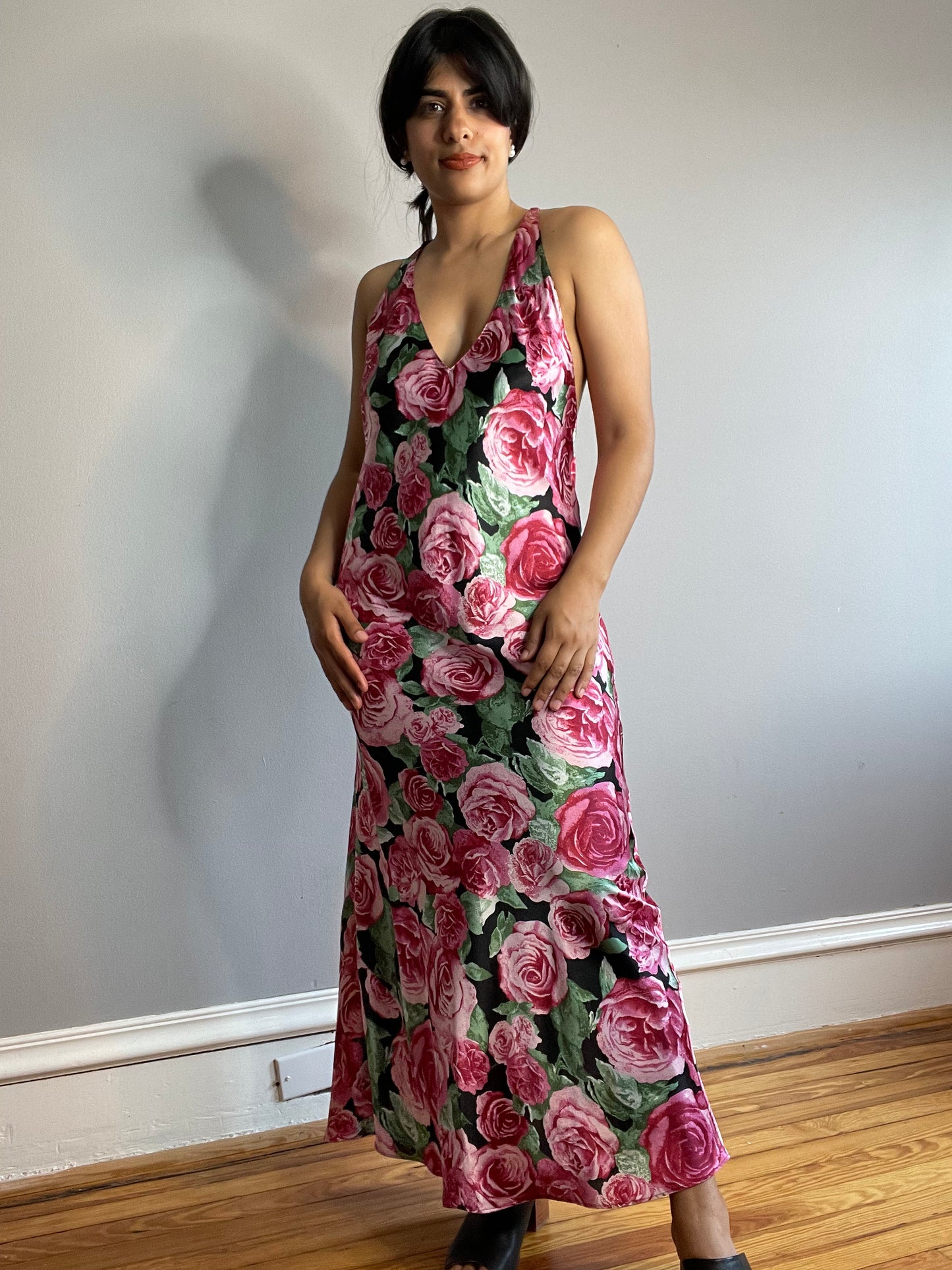 Vintage Floral Slip Dress (Medium)