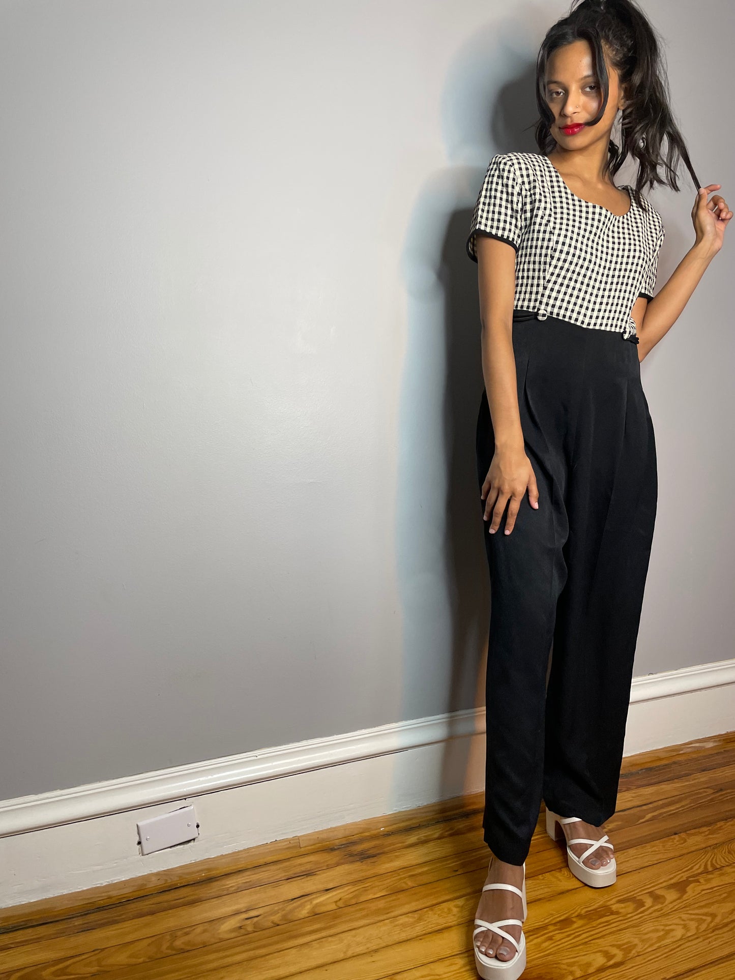 Vintage Gingham Jumpsuit (Small/Medium)