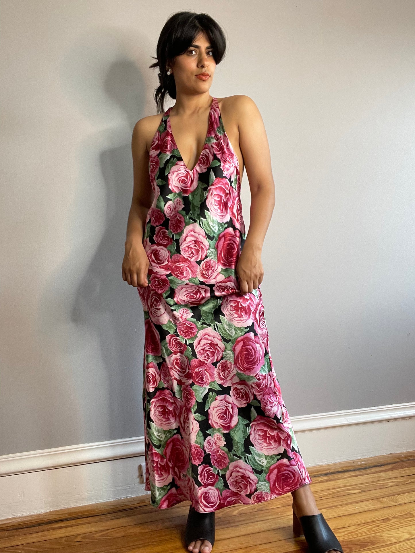 Vintage Floral Slip Dress (Medium)