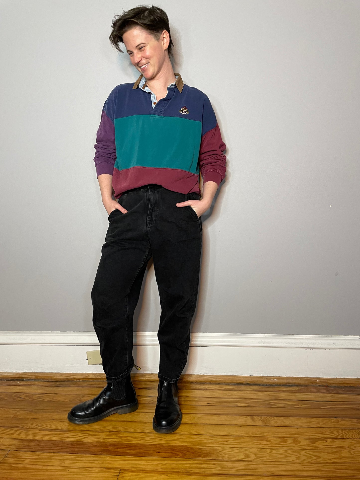 Perfectly Faded 90s Rugby Shirt (Men's M)