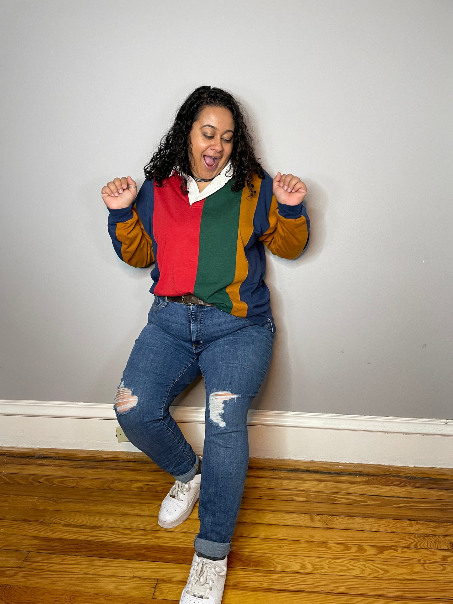 Colorblock Broad Stripe Rugby Shirt - Flawed (Men's L/XL)