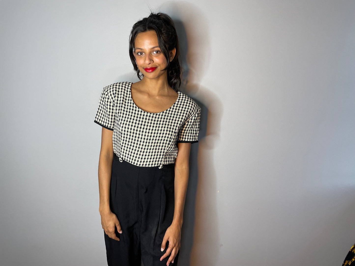Vintage Gingham Jumpsuit (Small/Medium)