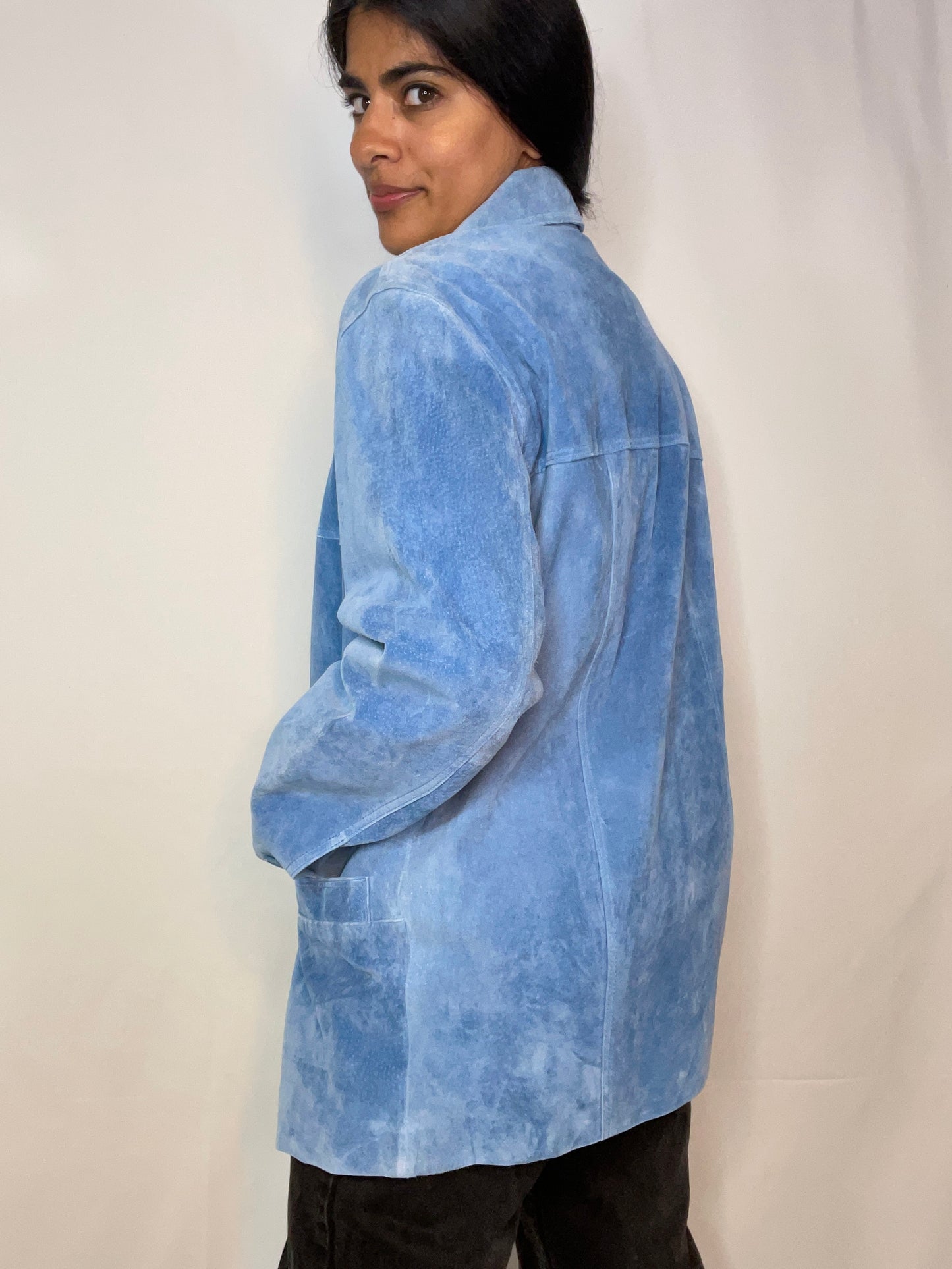 Vintage Blue Suede Jacket (S)