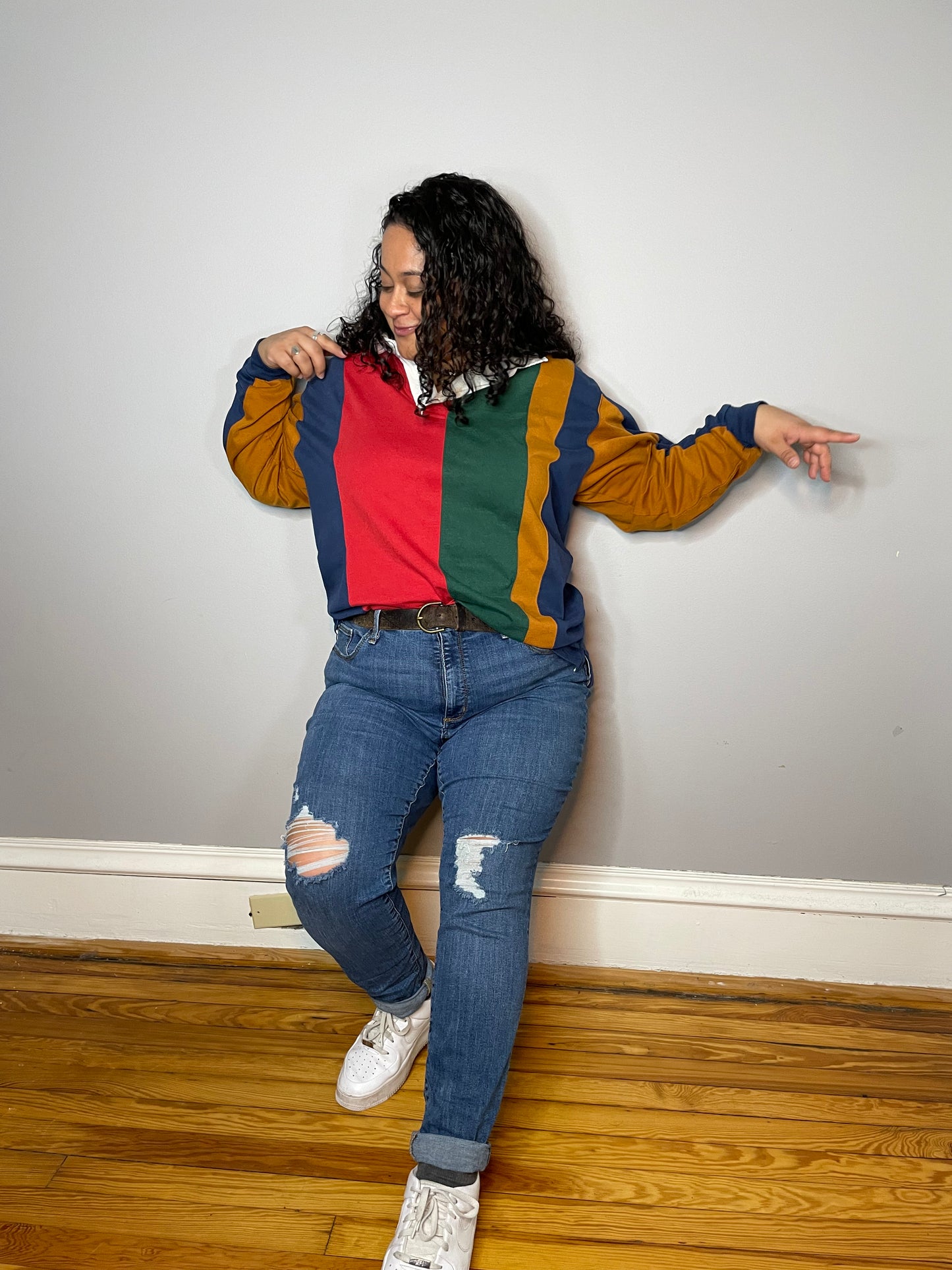 Colorblock Broad Stripe Rugby Shirt - Flawed (Men's L/XL)