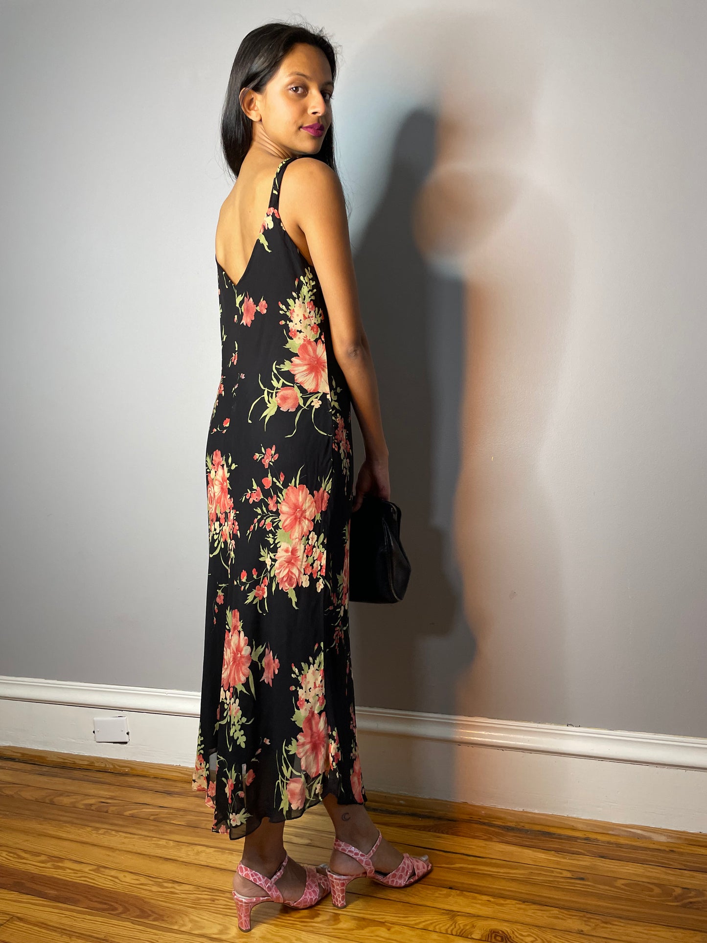 Vintage Floral Camisole Dress (Small/Medium)