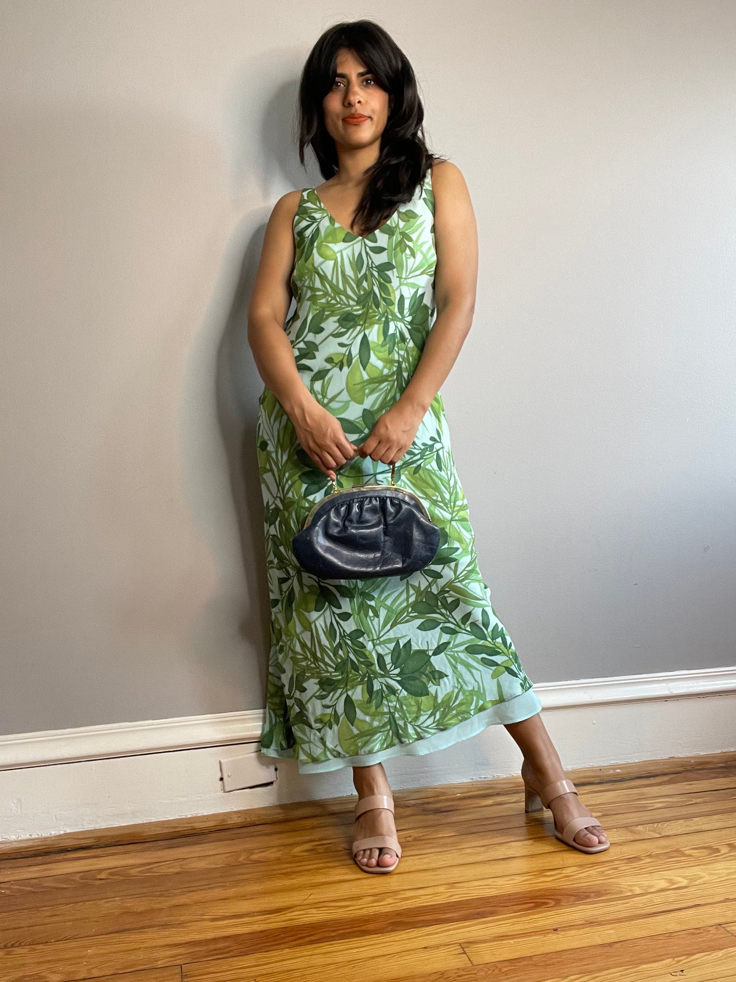 Vintage Jungle Print Silk Dress (Medium)